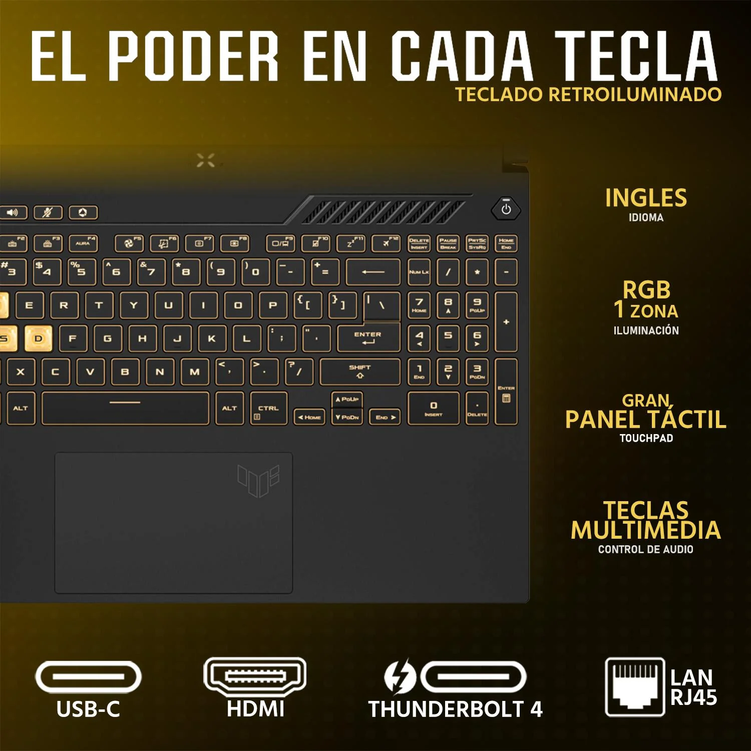 Laptop Gamer ASUS TUF Gaming F15 NVIDIA GeForce RTX 4060 Intel Core i7 13620H 16GB RAM 1TB SSD 15.6" Windows 11 Home Teclado en Ingles - Image 4