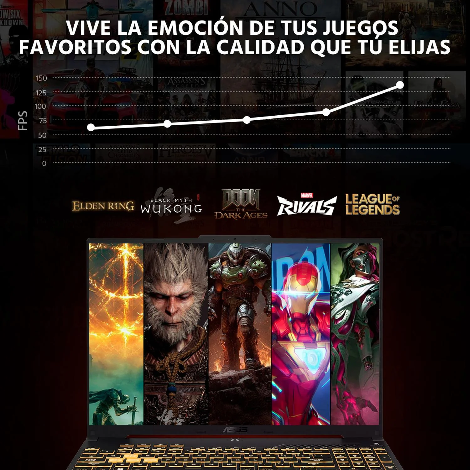Laptop Gamer ASUS TUF Gaming F16 Nvidia GeForce RTX 3050 6GB Intel Core i5 210H 16GB 512GB SSD Pantalla 16" FHD+ 144Hz Teclado Español FreeDOS - Image 5