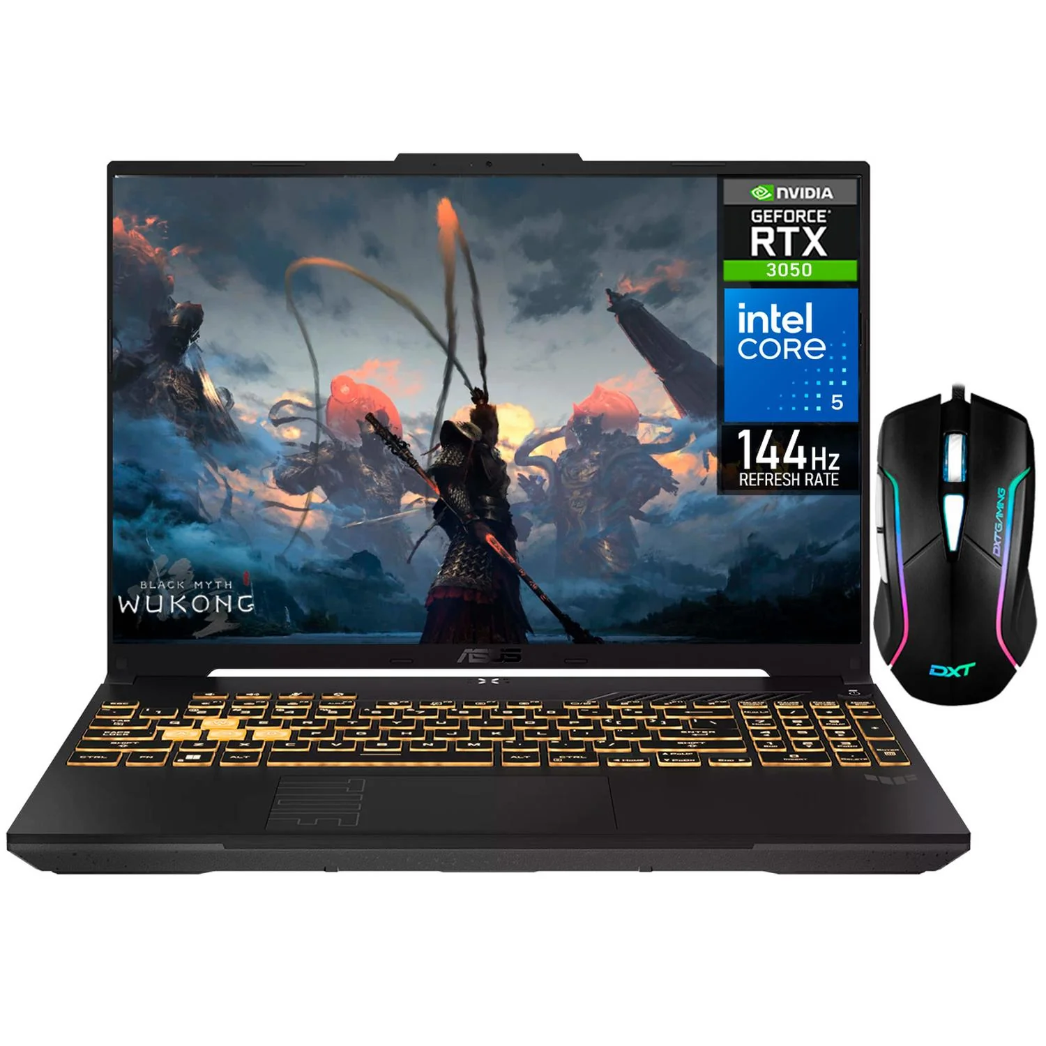 Laptop Gamer ASUS TUF Gaming F16 NVIDIA GeForce RTX 3050 Intel Core i5 210H 24GB SSD 1TB 16" Full HD 144Hz Teclado Español Mouse DXT Gaming Trabajo Multimedia y Gaming Casual
