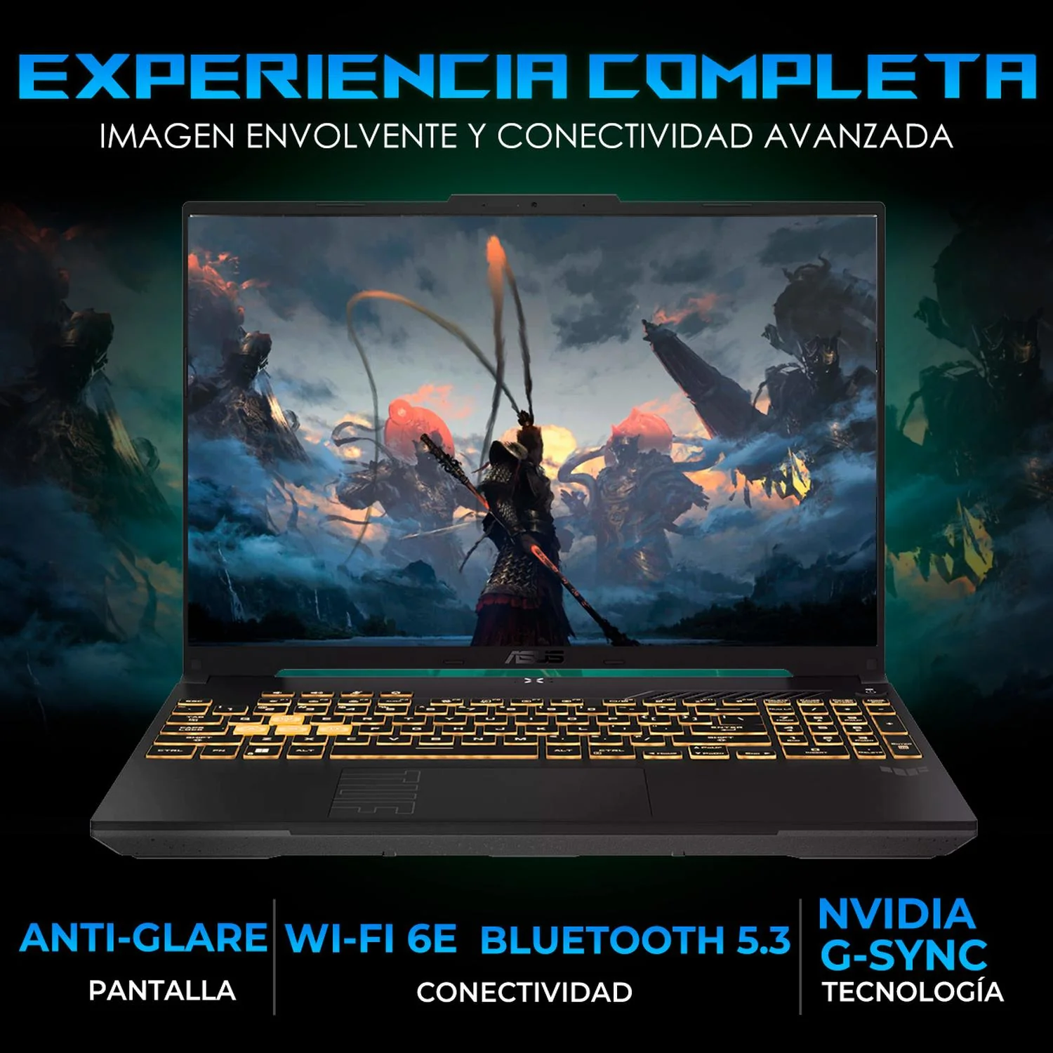 Laptop Gamer ASUS TUF Gaming F16 NVIDIA GeForce RTX 3050 Intel Core i5 210H 24GB SSD 1TB 16" Full HD 144Hz Teclado Español Mouse DXT Gaming Trabajo Multimedia y Gaming Casual - Image 3