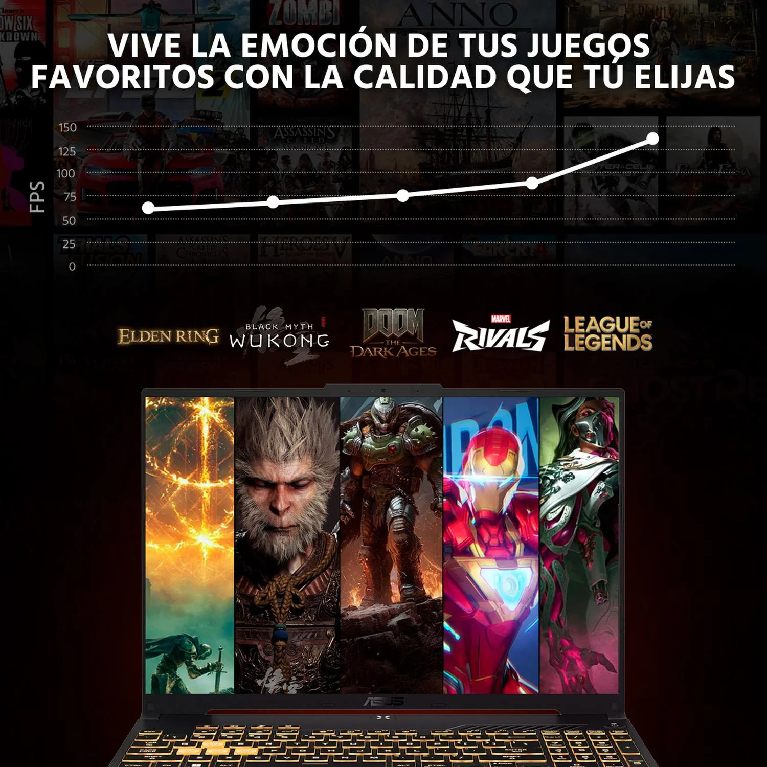 Laptop Gamer ASUS TUF Gaming F16 NVIDIA GeForce RTX 3050 Intel Core i5 210H 24GB SSD 1TB 16" Full HD 144Hz Teclado Español Mouse DXT Gaming Trabajo Multimedia y Gaming Casual - Image 5