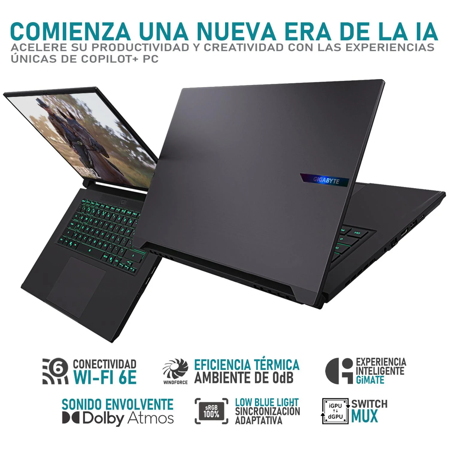 Laptop Gamer GIGABYTE AERO X16 NVIDIA GeForce RTX 5060 AMD Ryzen AI 7 350 32GB RAM 1TB SSD 16" Windows 11 Home Teclado en Español - Image 4