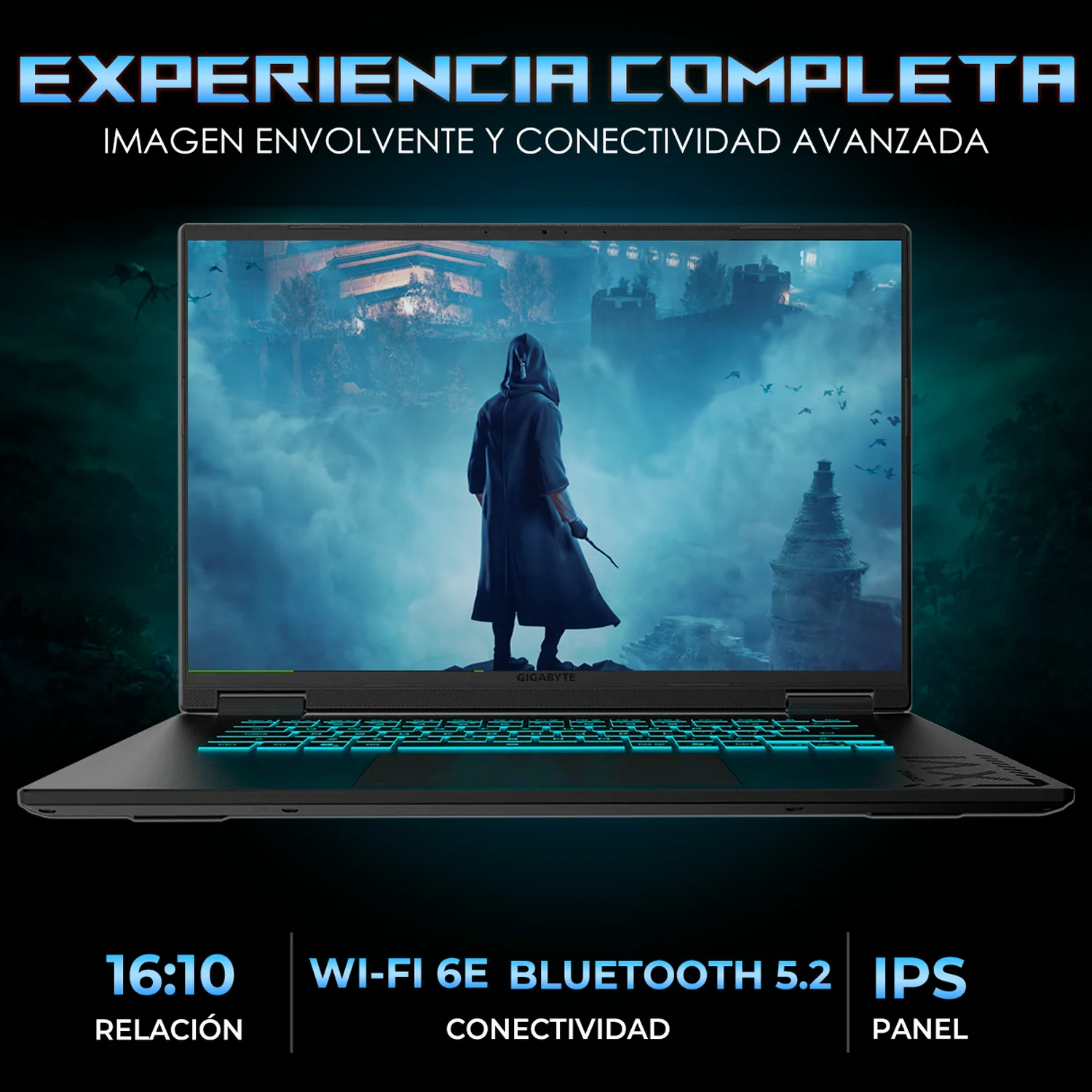 Laptop Gamer GIGABYTE Gaming A16 NVIDIA GeForce RTX 5050 8GB Intel Core i7 13620H 32GB DDR5 512GB SSD 16" IPS FHD 165Hz Teclado Español Mouse DXT Gaming Streaming Profesional y Gaming Competitivo - Image 3
