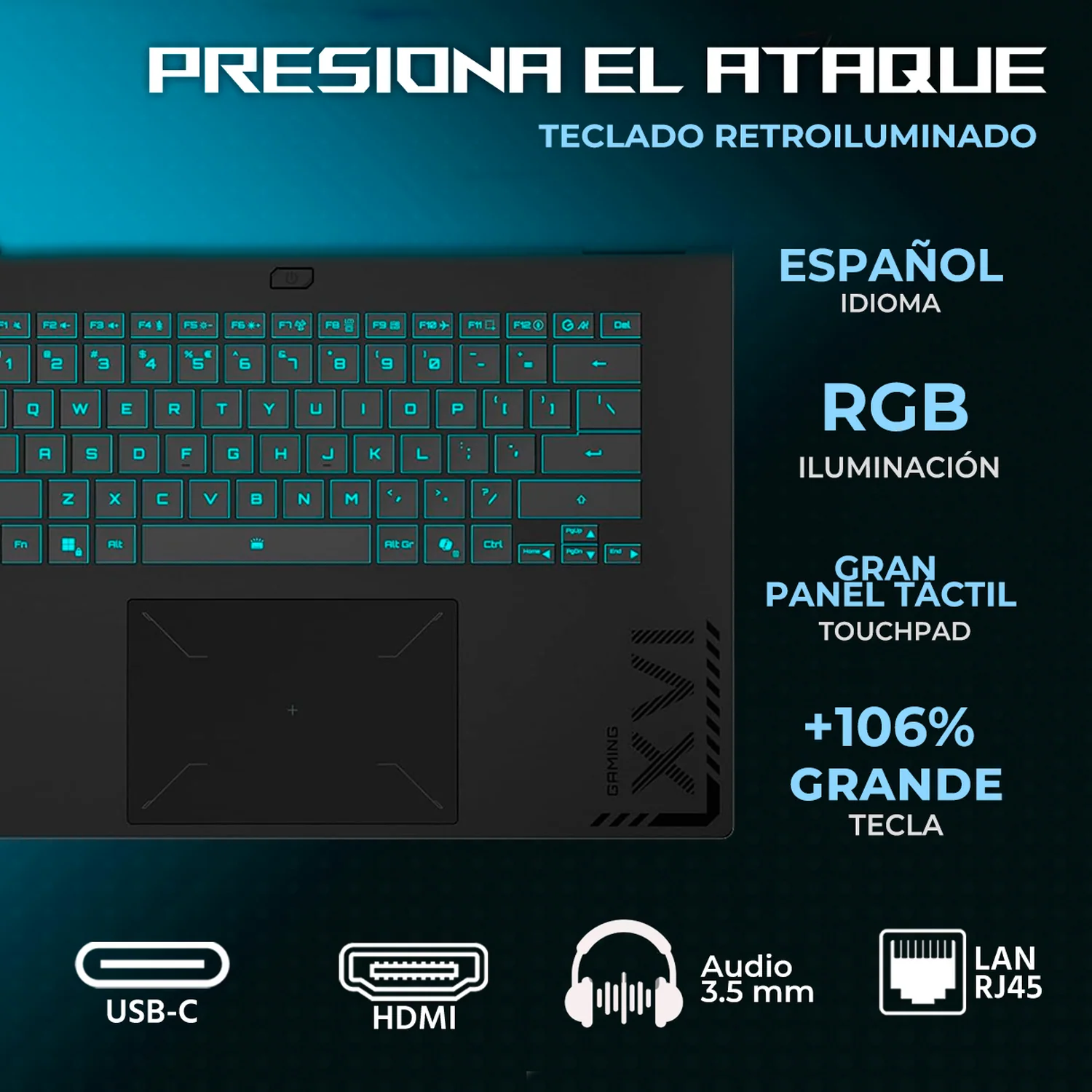 Laptop Gamer GIGABYTE Gaming A16 NVIDIA GeForce RTX 5050 8GB Intel Core i7 13620H 32GB DDR5 512GB SSD 16" IPS FHD 165Hz Teclado Español Mouse DXT Gaming Streaming Profesional y Gaming Competitivo - Image 4