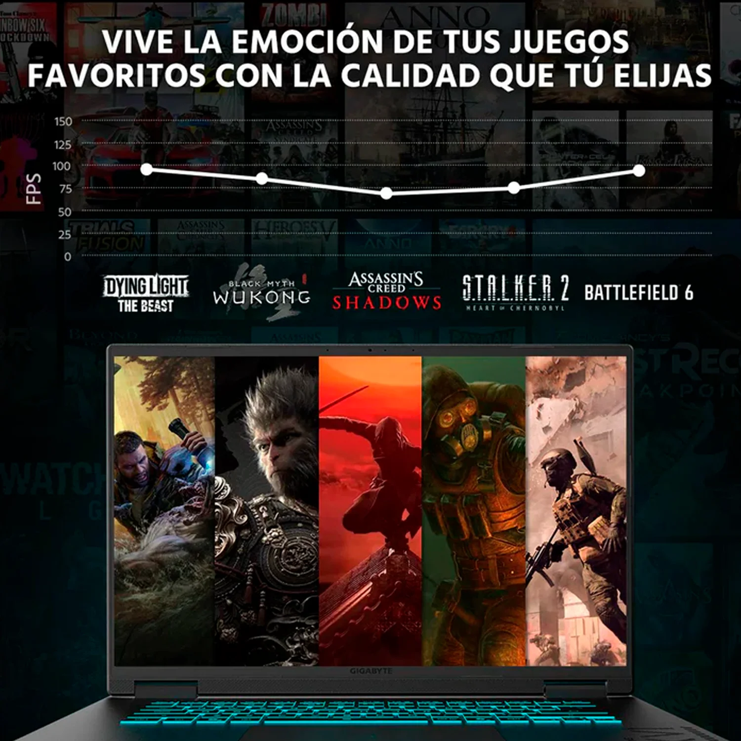 Laptop Gamer GIGABYTE Gaming A16 NVIDIA GeForce RTX 5050 8GB Intel Core i7 13620H 32GB DDR5 512GB SSD 16" IPS FHD 165Hz Teclado Español Mouse DXT Gaming Streaming Profesional y Gaming Competitivo - Image 5