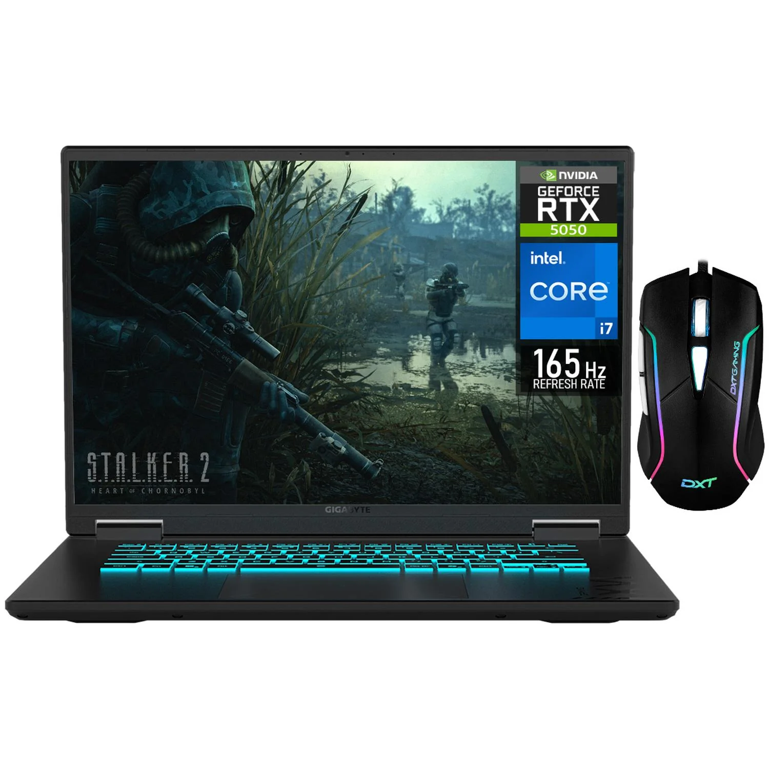 Laptop Gamer GIGABYTE Gaming A16 NVIDIA GeForce RTX 5050 Intel Core i7 13620H 24GB DDR5 SSD 1.5TB 16" WUXGA 165Hz Teclado Español Mouse DXT Gaming Trabajo Multimedia y Gaming Avanzado
