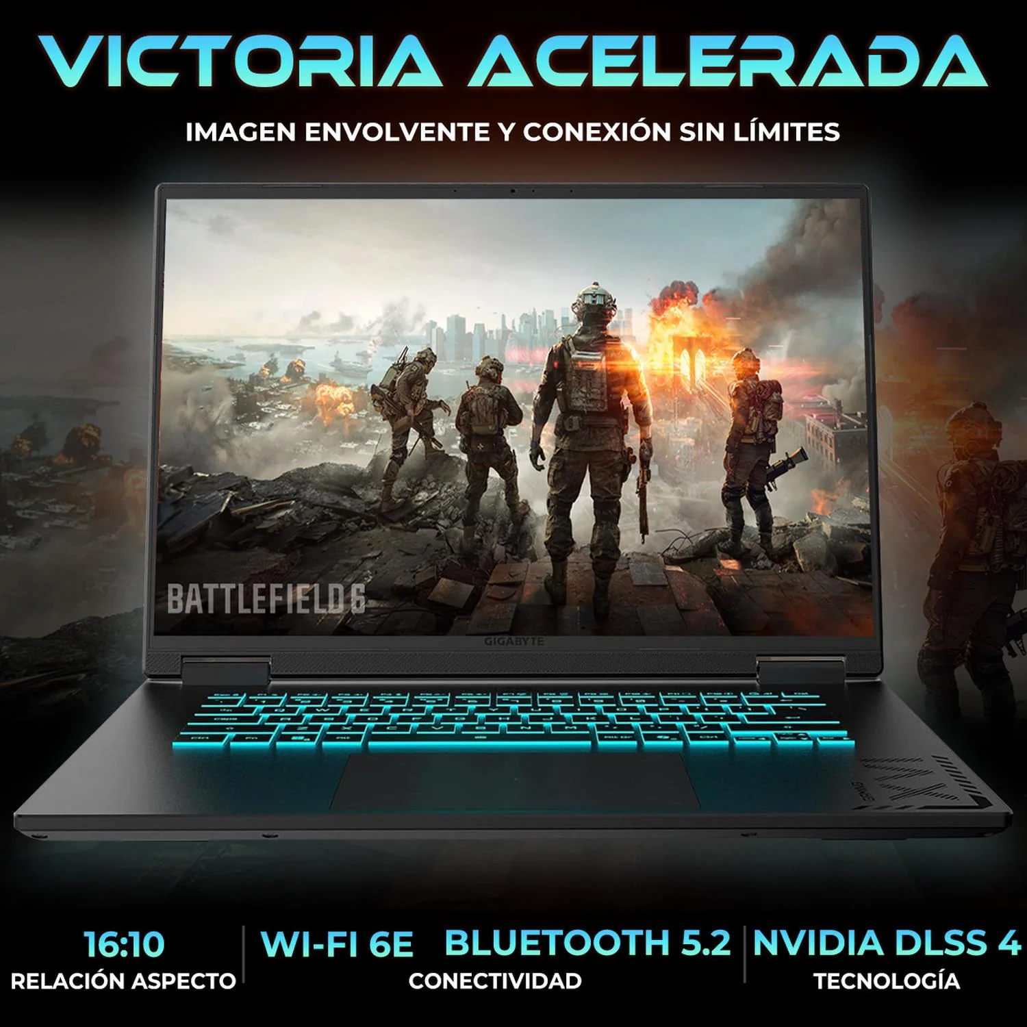 Laptop Gamer GIGABYTE Gaming A16 Nvidia GeForce RTX 5060 8GB Intel Core i7 13620H 32GB DDR5 1TB SSD Pantalla 16" IPS FHD+ 165Hz Teclado Español Mouse Gaming DXT W11H Creación de Contenido y Streaming - Image 3