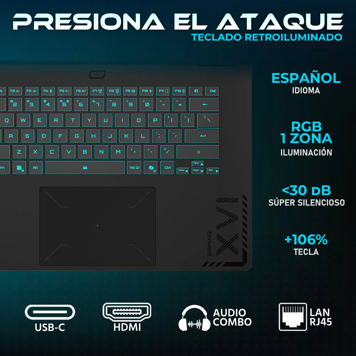 Laptop Gamer GIGABYTE Gaming A16 Nvidia GeForce RTX 5060 8GB Intel Core i7 13620H 16GB DDR5 1TB SSD Pantalla 16" IPS FHD+ 165Hz Teclado Español W11H-E Gaming AAA Streaming 3D Profesional - Image 4