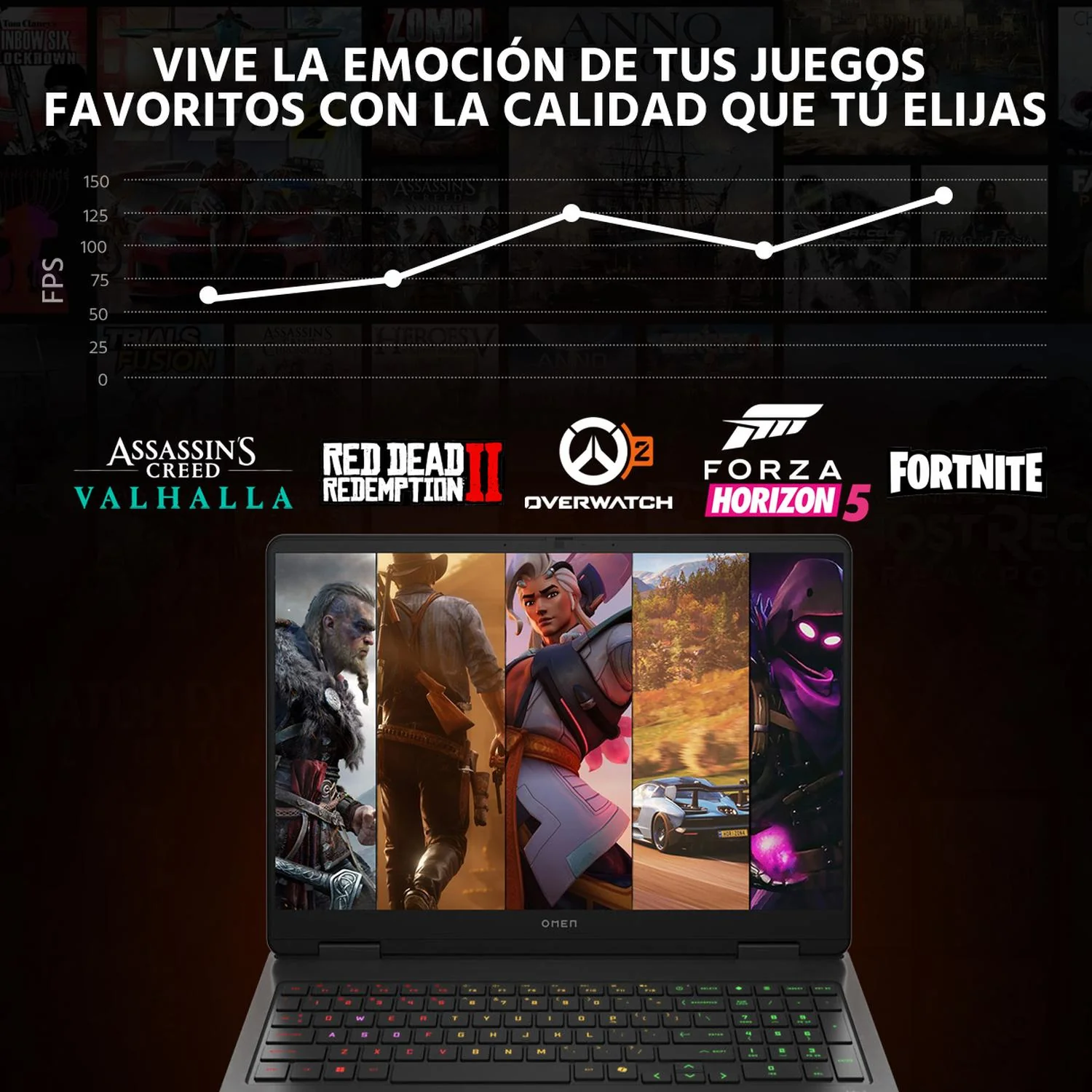 Laptop Gamer HP Omen Slim NVIDIA GeForce RTX 5050 Intel Core Ultra 5 225H 16GB DDR5 SSD 1TB 16" WUXGA 165Hz Teclado Ingles Gaming Competitivo y Estudio Profesional - Image 6