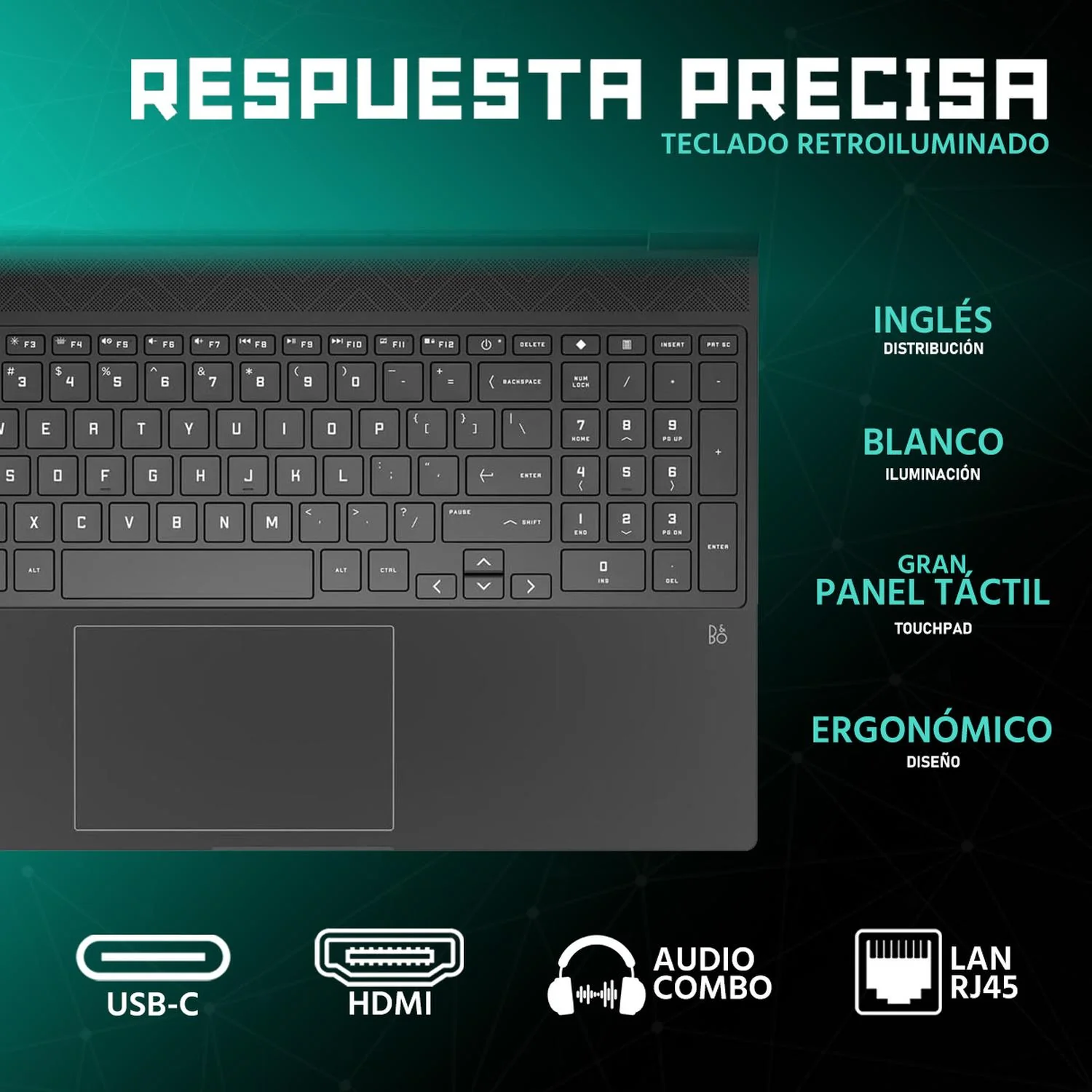 Laptop Gamer HP Victus NVIDIA GeForce RTX 3050 Intel Core i5 13420H 32GB SSD 512GB 15.6" FHD 144Hz Teclado Ingles Mouse DXT Gaming Multitarea y Gaming Entrada - Image 4