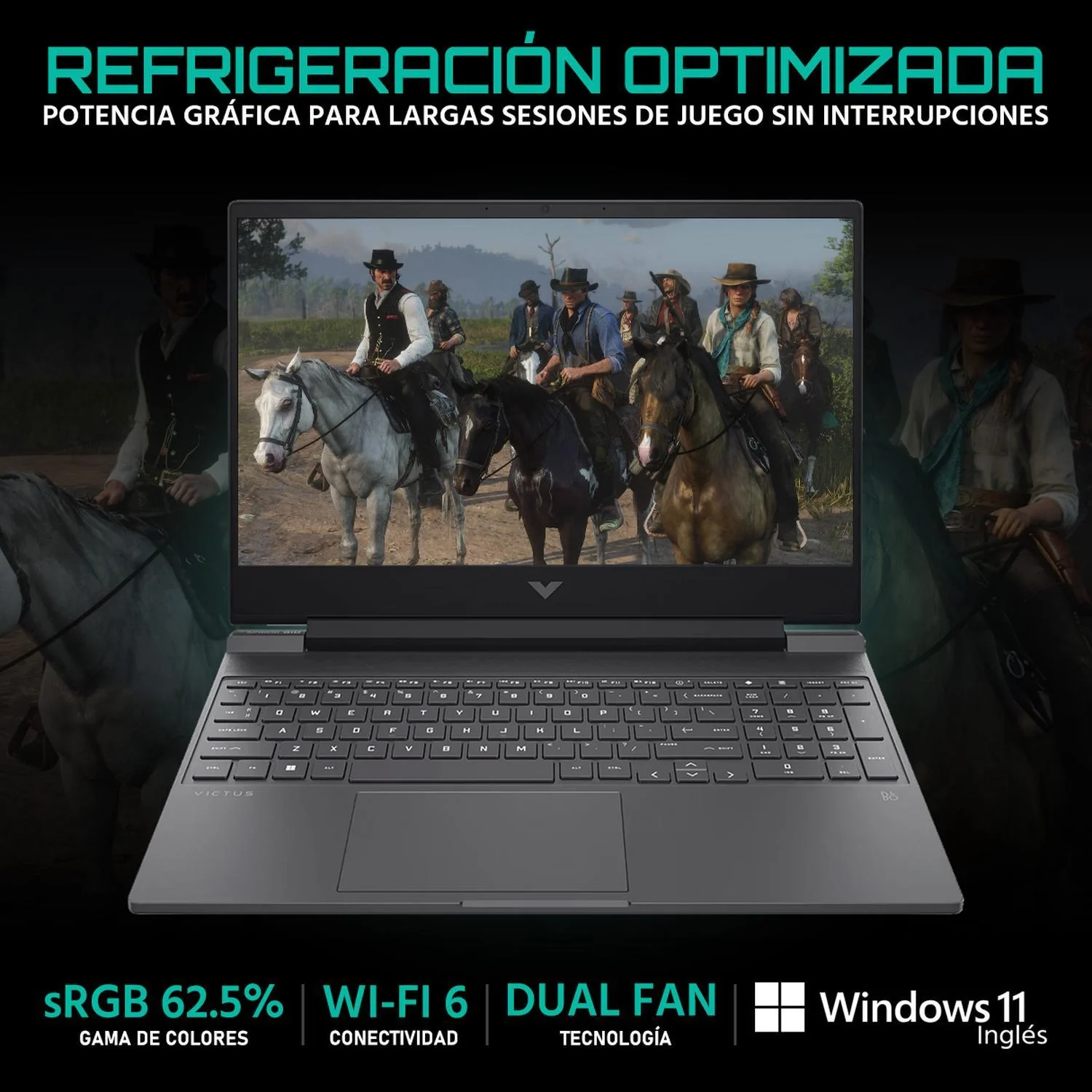 Laptop Gamer HP Victus Nvidia GeForce RTX 3050 6GB Intel Core i5 13420H 16GB 512GB SSD Pantalla 15.6" IPS FHD 144Hz W11H Teclado Ingles Open Box Gaming Entrada - Image 3
