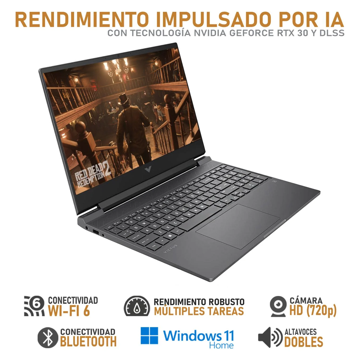 Laptop Gamer HP Victus NVIDIA GeForce RTX 3050 Intel Core i5 13420H 8GB RAM 512GB SSD 15.6" Windows 11 Home Teclado en Ingles - Image 3