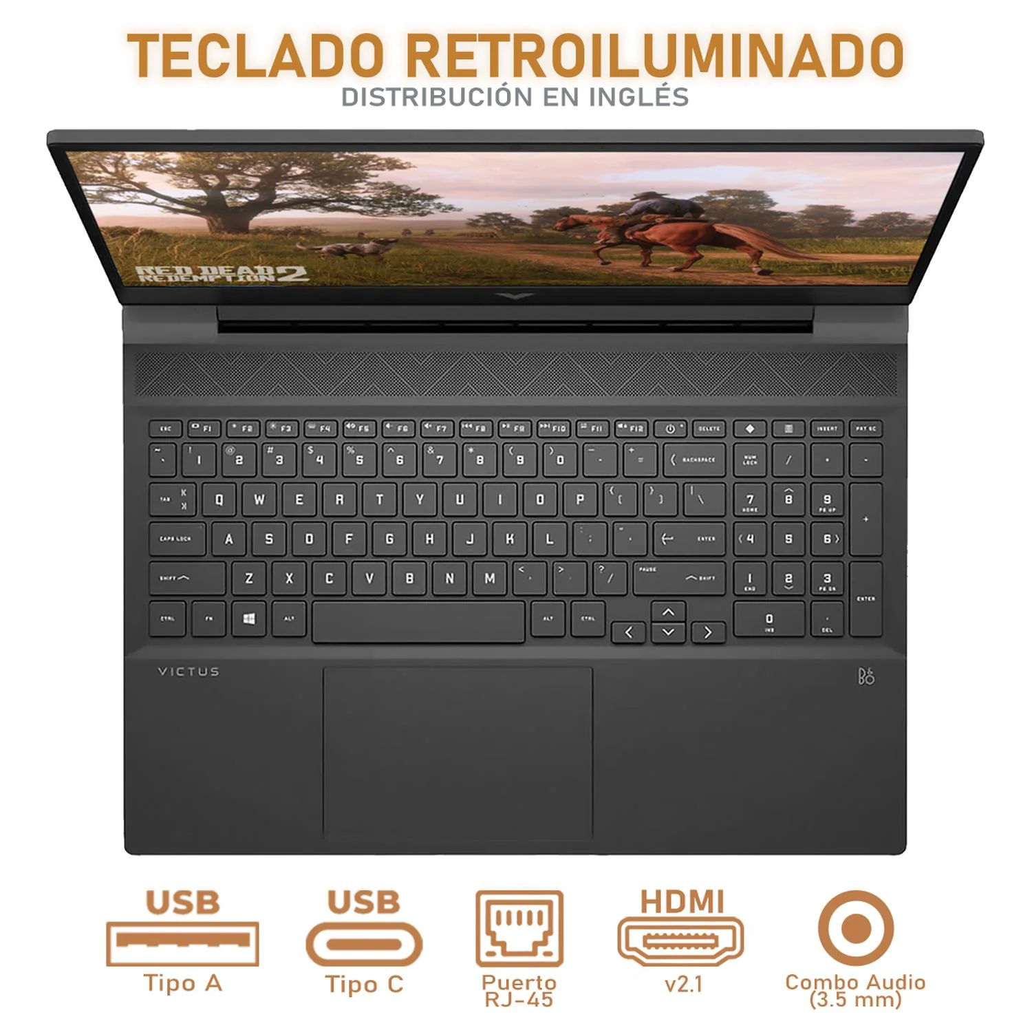 Laptop Gamer HP Victus NVIDIA GeForce RTX 3050 Intel Core i5 13420H 8GB RAM 512GB SSD 15.6" Windows 11 Home Teclado en Ingles - Image 4
