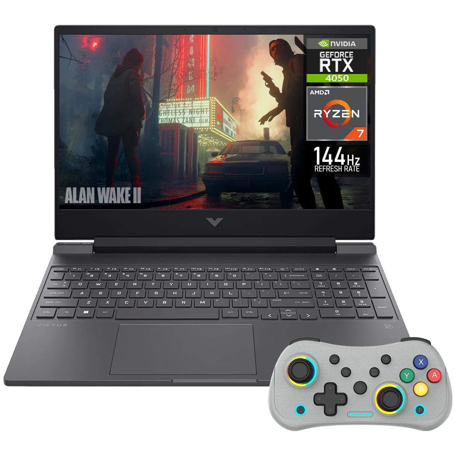 Laptop Gamer HP Victus NVIDIA GeForce RTX 4050 AMD Ryzen 7 7445HS 24GB DDR5 SSD 512GB 15.6" FHD 144Hz Teclado Ingles Control DXT ideal para Gaming y Multitarea