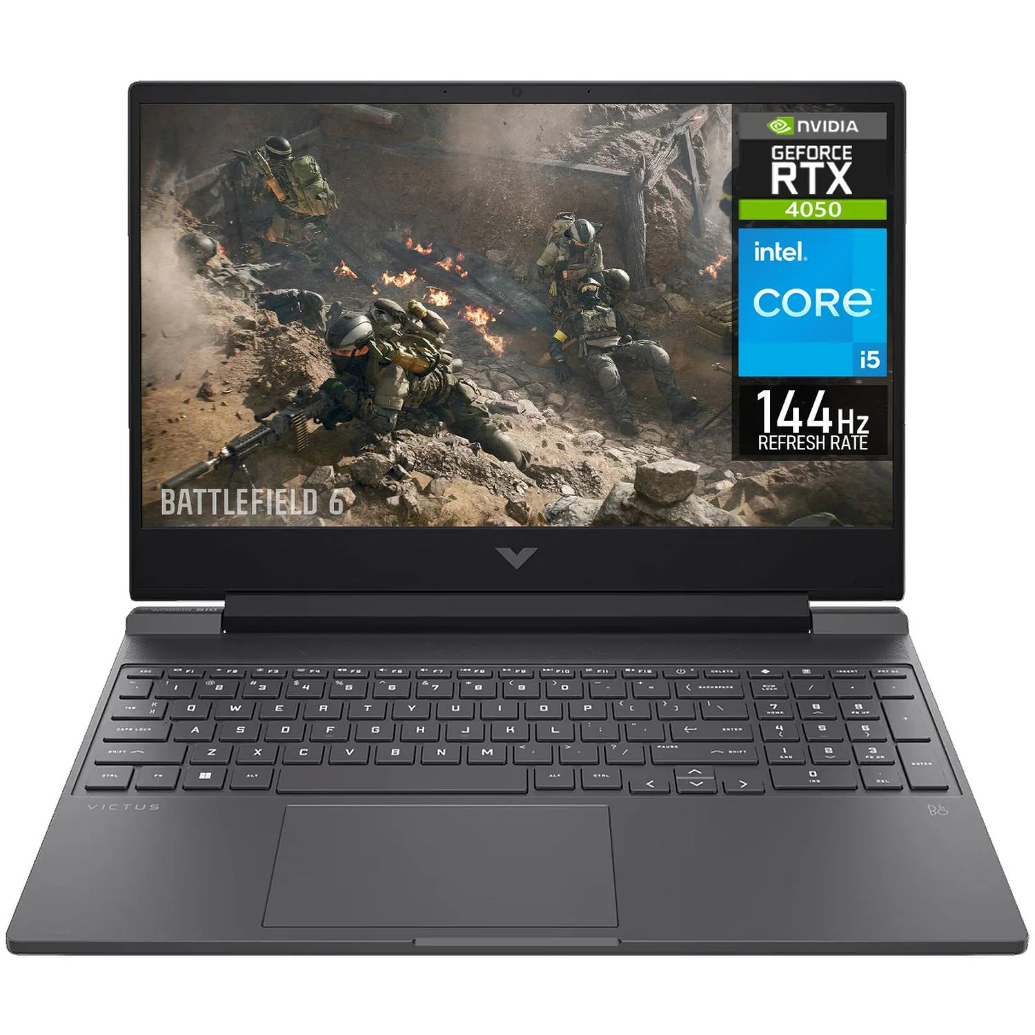 Laptop Gamer HP Victus NVIDIA GeForce RTX 4050 Intel Core i5 13420H 16GB 512GB SSD 15.6" Full HD 144Hz W11 Teclado Ingles Gaming Estable en Calidad Media