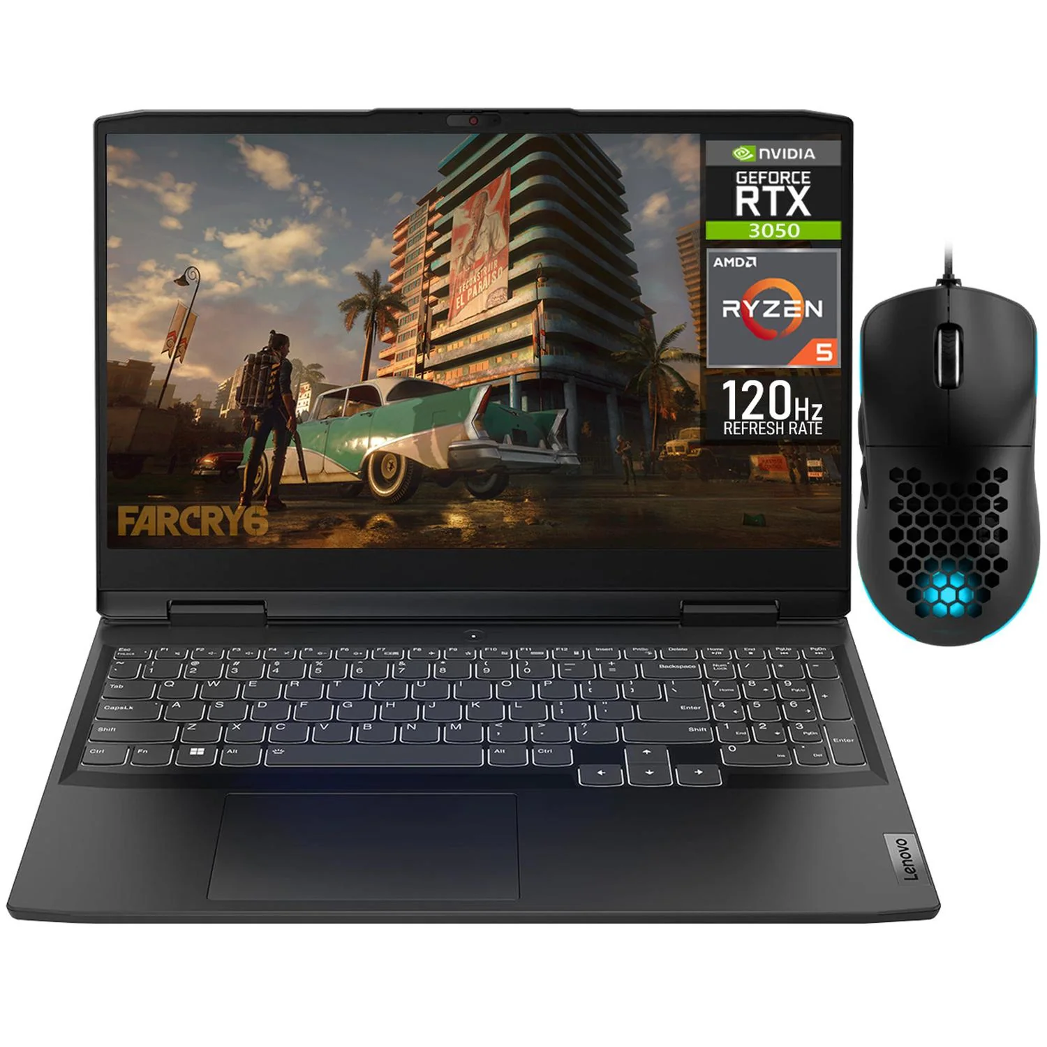 Laptop Gamer LENOVO Gaming 3 NVIDIA GeForce RTX 3050 AMD Ryzen 5 6600H 16GB RAM 1.5TB SSD 15.6" Windows 11 Home Teclado en Español + Mouse DXT Gaming Reacondicionado