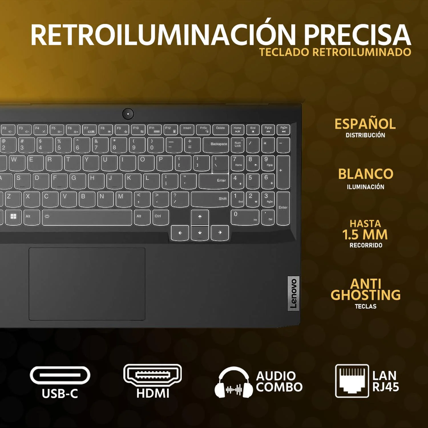 Laptop Gamer LENOVO Gaming 3 NVIDIA GeForce RTX 3050 AMD Ryzen 5 6600H 16GB RAM 1.5TB SSD 15.6" Windows 11 Home Teclado en Español + Mouse DXT Gaming Reacondicionado - Image 4