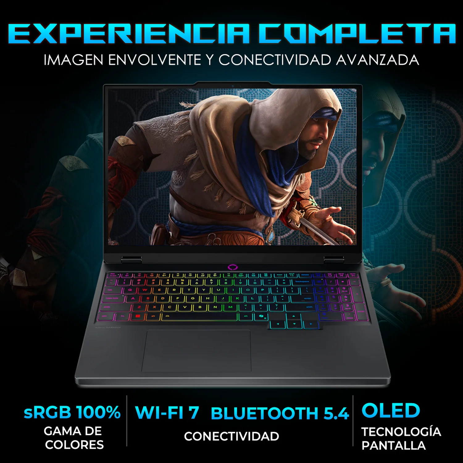 Laptop Gamer LENOVO Legion 5 15IRX10 NVIDIA GeForce RTX 5060 8GB Intel Core i7 14700HX 32GB DDR5 SSD 1.5TB 15.1" OLED WQXGA 165Hz Teclado Ingles Mouse DXT Gaming Trabajo Digita IA y Gaming Competitivo - Image 3