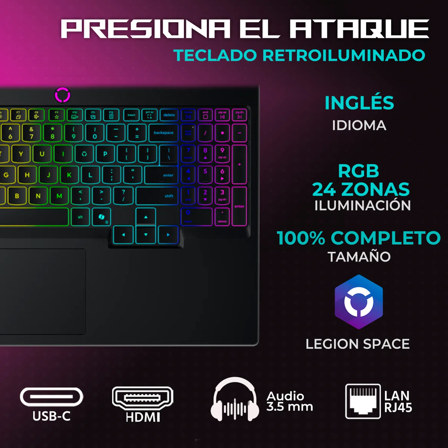 Laptop Gamer LENOVO Legion 5i NVIDIA GeForce RTX 5060 8GB Intel Core Ultra 7 255HX 32GB DDR5 1TB SSD 15.1" OLED WQXGA 165Hz Teclado Ingles Mouse DXT Gaming Multitarea Extrema y Gaming Competitivo - Image 5