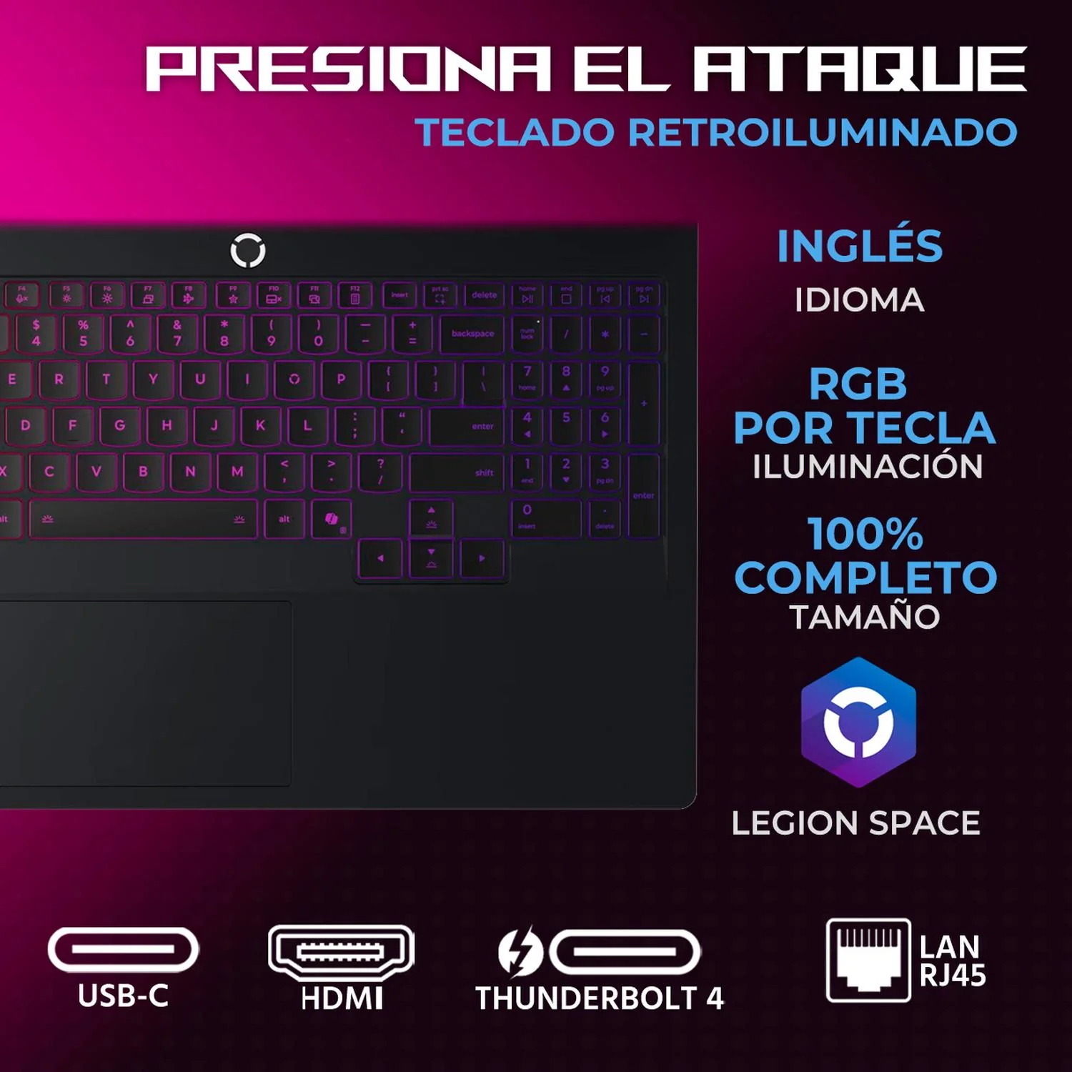 Laptop Gamer LENOVO Legion Pro 7i NVIDIA GeForce RTX 5090 Intel Core Ultra 9 275HX 32GB DDR5 SSD 1TB 16" WQXGA OLED 240Hz Teclado Ingles Potencia Extrema y Gaming Avanzado - Image 5