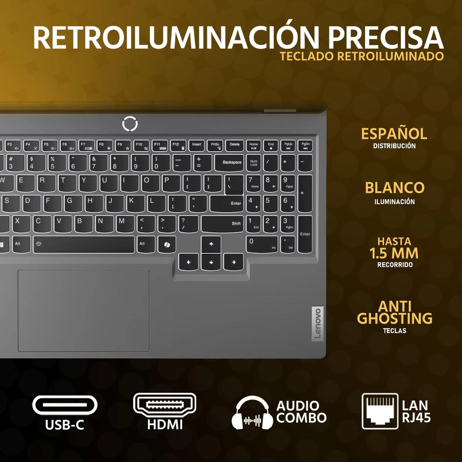 Laptop Gamer LENOVO LOQ NVIDIA GeForce RTX 3050 AMD Ryzen 5 7235HS 16GB DDR5 512GB SSD 15.6" Full HD 144Hz W11 Teclado Español Mouse Gaming Estable en Calidad Media - Image 4