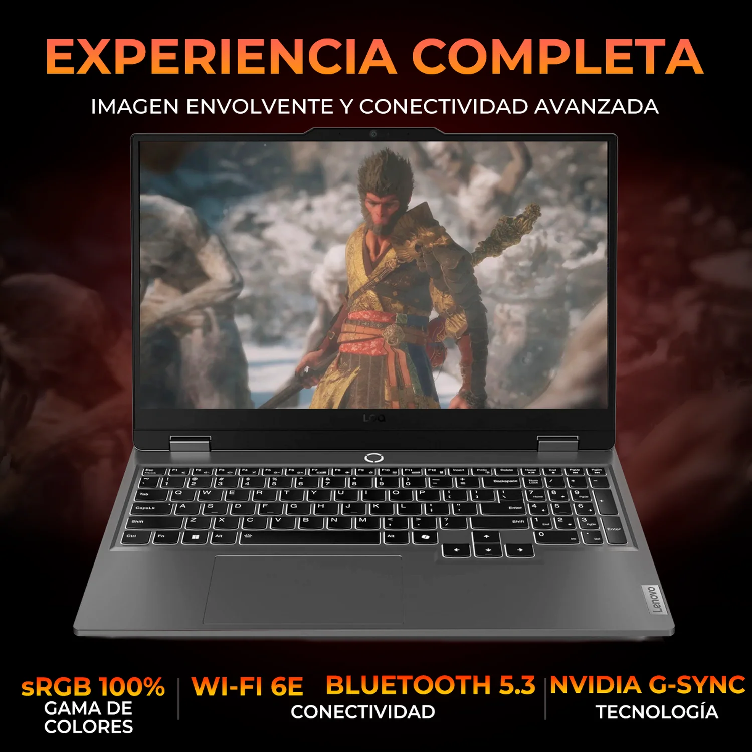 Laptop Gamer LENOVO LOQ 15AHP10 NVIDIA GeForce RTX 5060 8GB AMD Ryzen 7 250 24GB DDR5 SSD 512GB Pantalla 15.6" IPS FHD 144Hz Teclado Ingles Mouse DXT Gaming Fluidez total y Gaming Competitivo - Image 3
