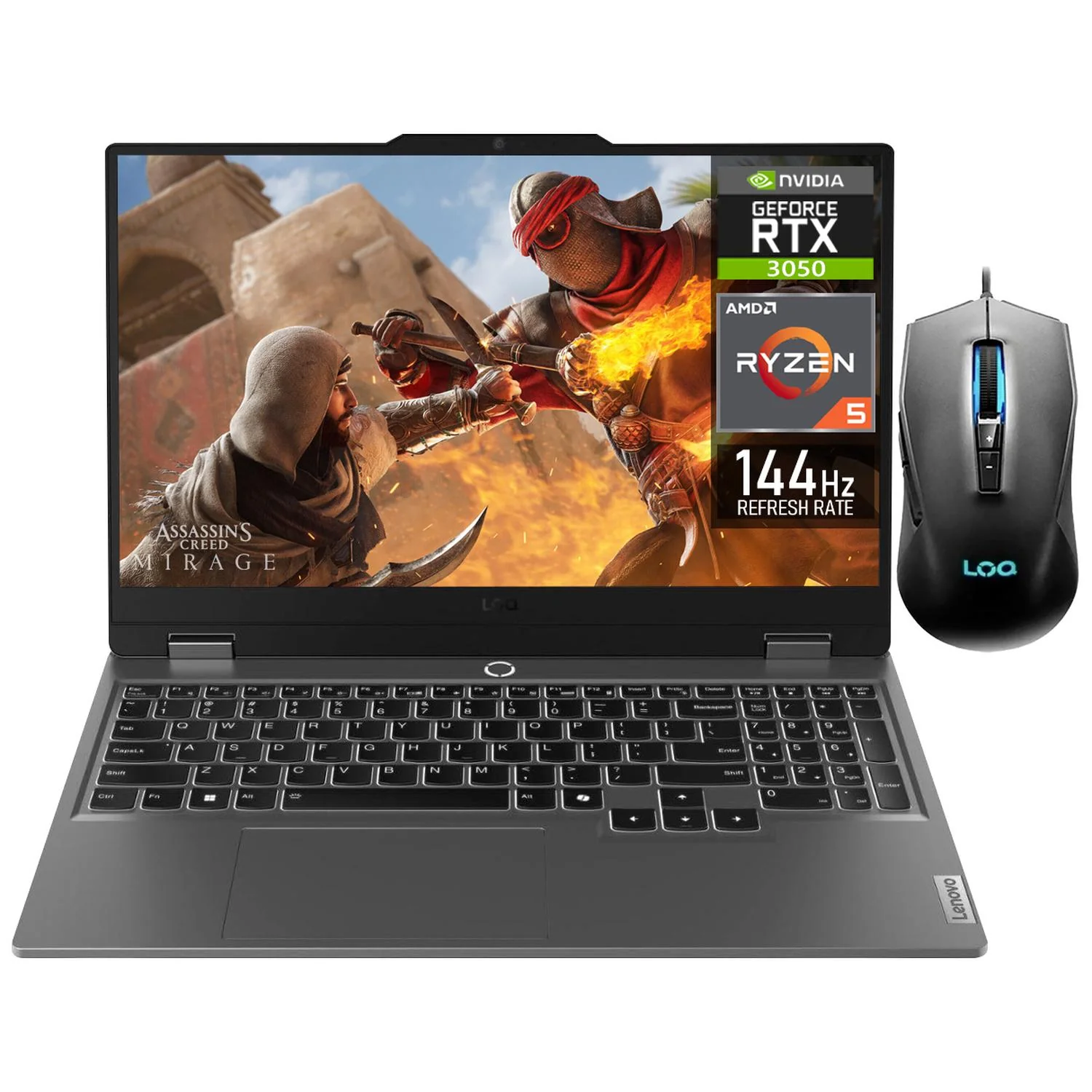 Laptop Gamer LENOVO LOQ 15ARP9 Nvidia GeForce RTX 3050 6GB AMD Ryzen 5 7235HS 32GB DDR5 512GB SSD Pantalla 15.6" IPS FHD 144Hz Teclado Español + Mouse W11H Garantía y Servicio en México