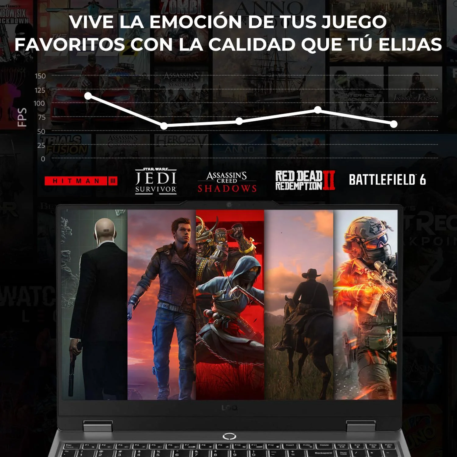 Laptop Gamer LENOVO LOQ 15ARP9 Nvidia GeForce RTX 3050 6GB AMD Ryzen 5 7235HS 32GB DDR5 512GB SSD Pantalla 15.6" IPS FHD 144Hz Teclado Español + Mouse W11H Garantía y Servicio en México - Image 5