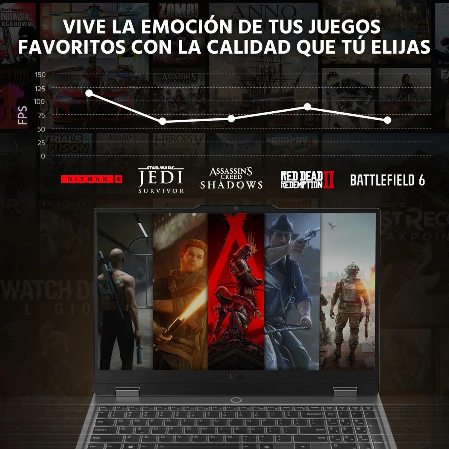 Laptop Gamer LENOVO LOQ NVIDIA GeForce RTX 3050 AMD Ryzen 5 7235HS 16GB DDR5 1.5TB SSD 15.6" Full HD 144Hz W11 Teclado Español Mouse DXT Gaming Estable en Calidad Media - Image 5