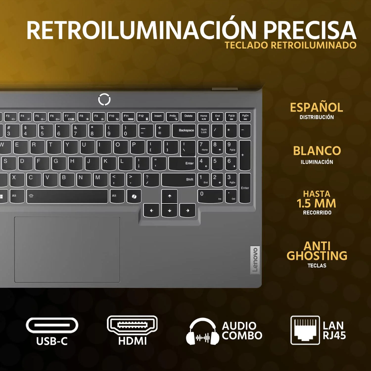 Laptop Gamer LENOVO LOQ NVIDIA GeForce RTX 3050 AMD Ryzen 5 7235HS 16GB DDR5 512GB SSD 15.6" Full HD 144Hz W11 Teclado Español Mouse DXT Gaming Estable en Calidad Media - Image 4