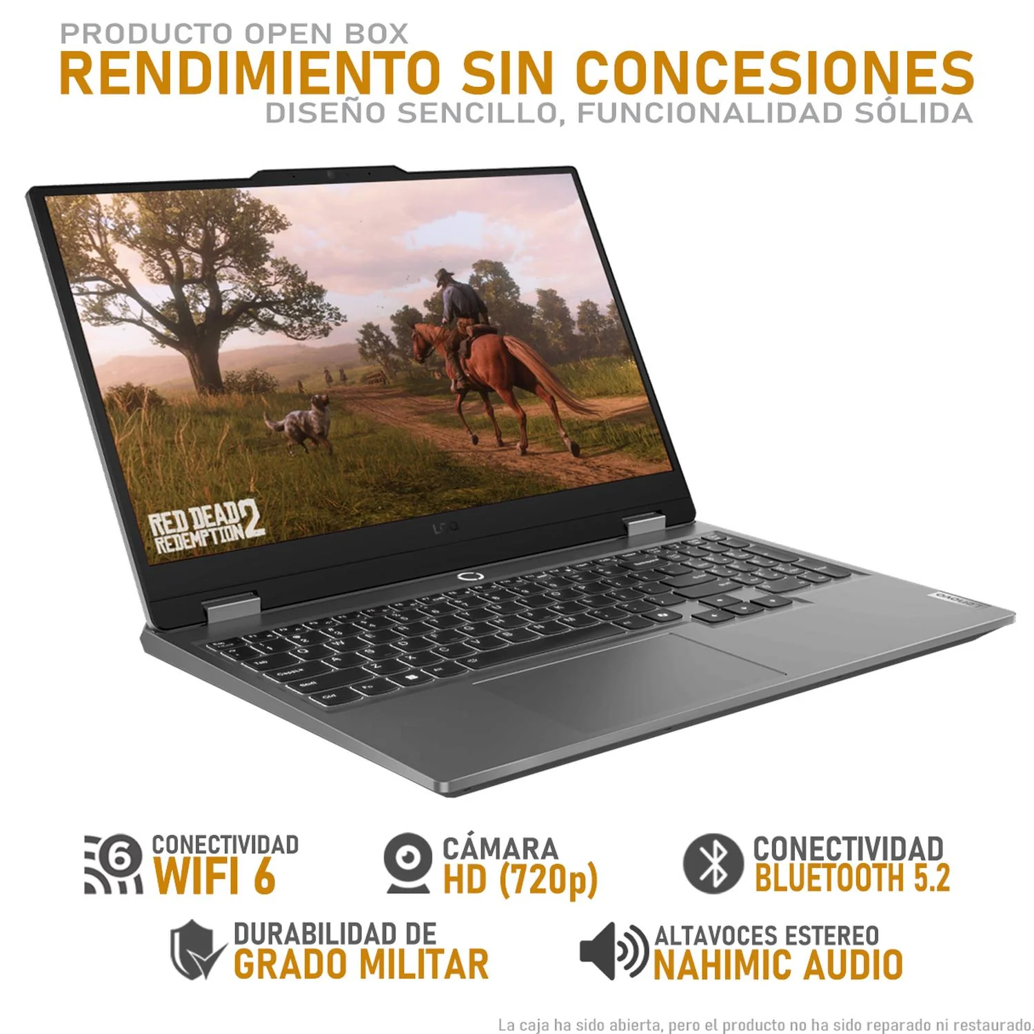 Laptop Gamer LENOVO LOQ NVIDIA GeForce RTX 3050 AMD Ryzen 5 7235HS 8GB RAM 512GB SSD 15.6" Windows 11 Home Teclado en Español Open Box - Image 3