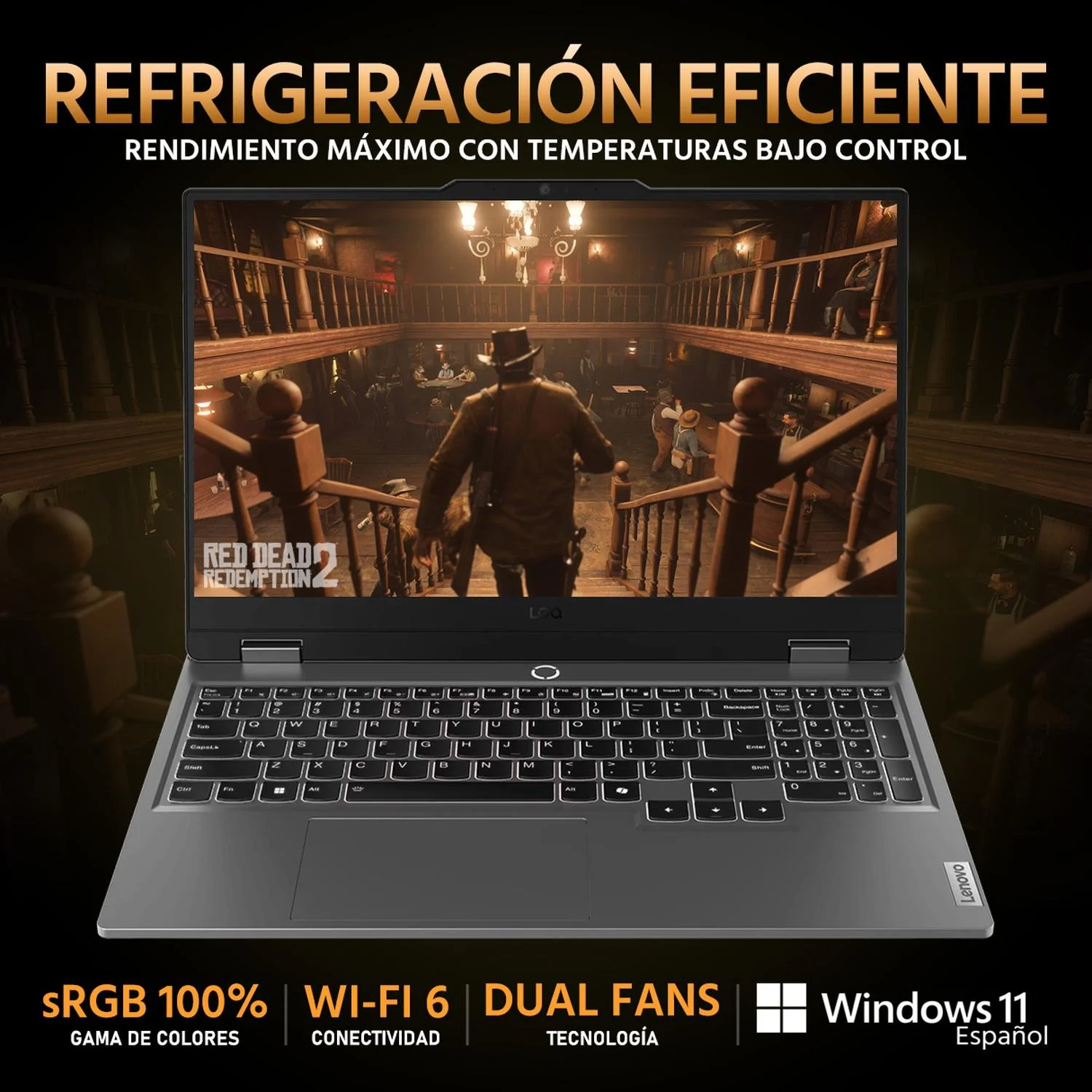 Laptop Gamer LENOVO LOQ NVIDIA GeForce RTX 3050 AMD Ryzen 5 7235HS 8GB RAM 512GB SSD 15.6" Windows 11 Home Teclado en Español Reacondicionado - Image 3