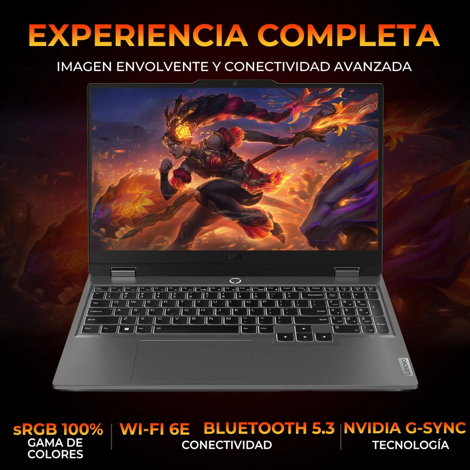 Laptop Gamer LENOVO LOQ NVIDIA GeForce RTX 5050 AMD Ryzen 7 250 16GB DDR5 SSD 512GB 15.6" FHD 144Hz Teclado Ingles Multitarea Avanzada y Gaming Competitivo - Image 3