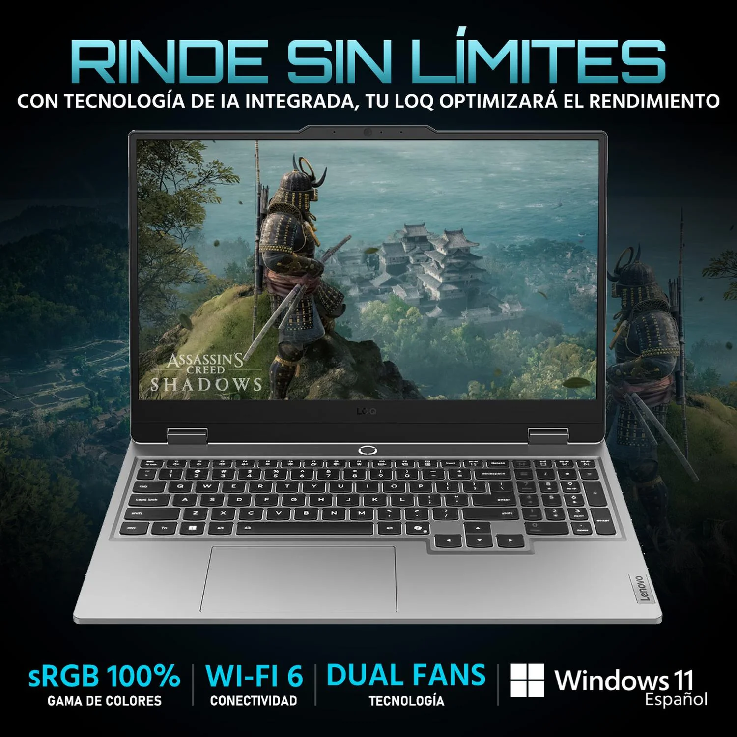 Laptop Gamer LENOVO LOQ 15IRX10 NVIDIA GeForce RTX 5050 Intel Core i5 13450HX 24GB DDR5 SSD 512GB 15.6" Full HD 144Hz Teclado Español Multitarea Avanzada y Gaming Competitivo - Image 3