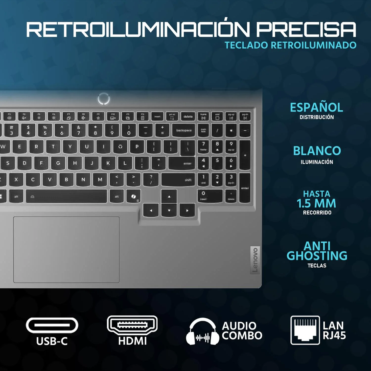 Laptop Gamer LENOVO LOQ 15IRX10 NVIDIA GeForce RTX 5050 Intel Core i5 13450HX 24GB DDR5 SSD 512GB 15.6" Full HD 144Hz Teclado Español Multitarea Avanzada y Gaming Competitivo - Image 4