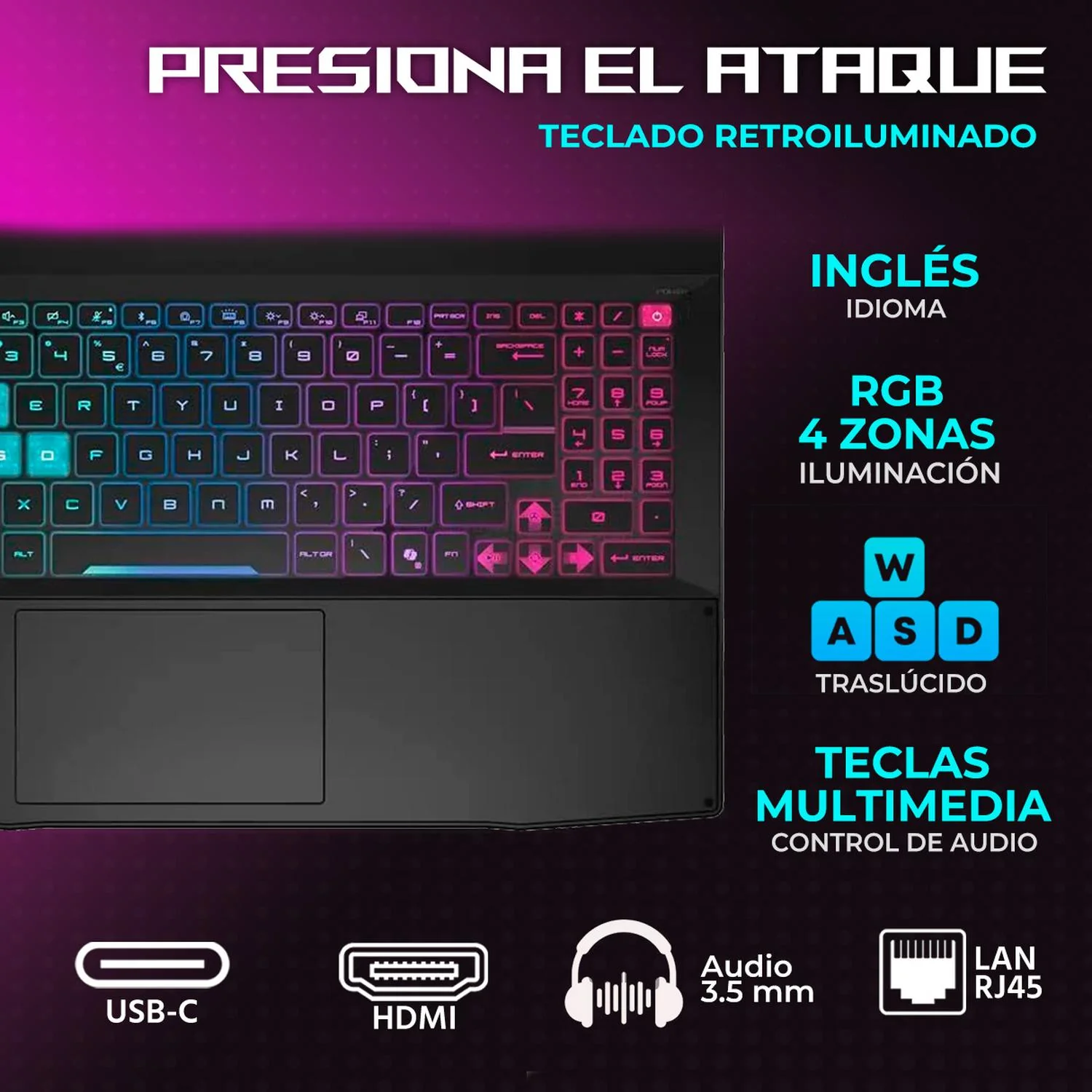 Laptop Gamer MSI Katana 15HX293 NVIDIA GeForce RTX 5070 8GB Intel Core i7 14650HX 32GB DDR5 1TB SSD Pantalla 15.6" QHD 165Hz Teclado Ingles Mouse DXT Gaming Programacion Diseño y Gaming Competitivo - Image 4