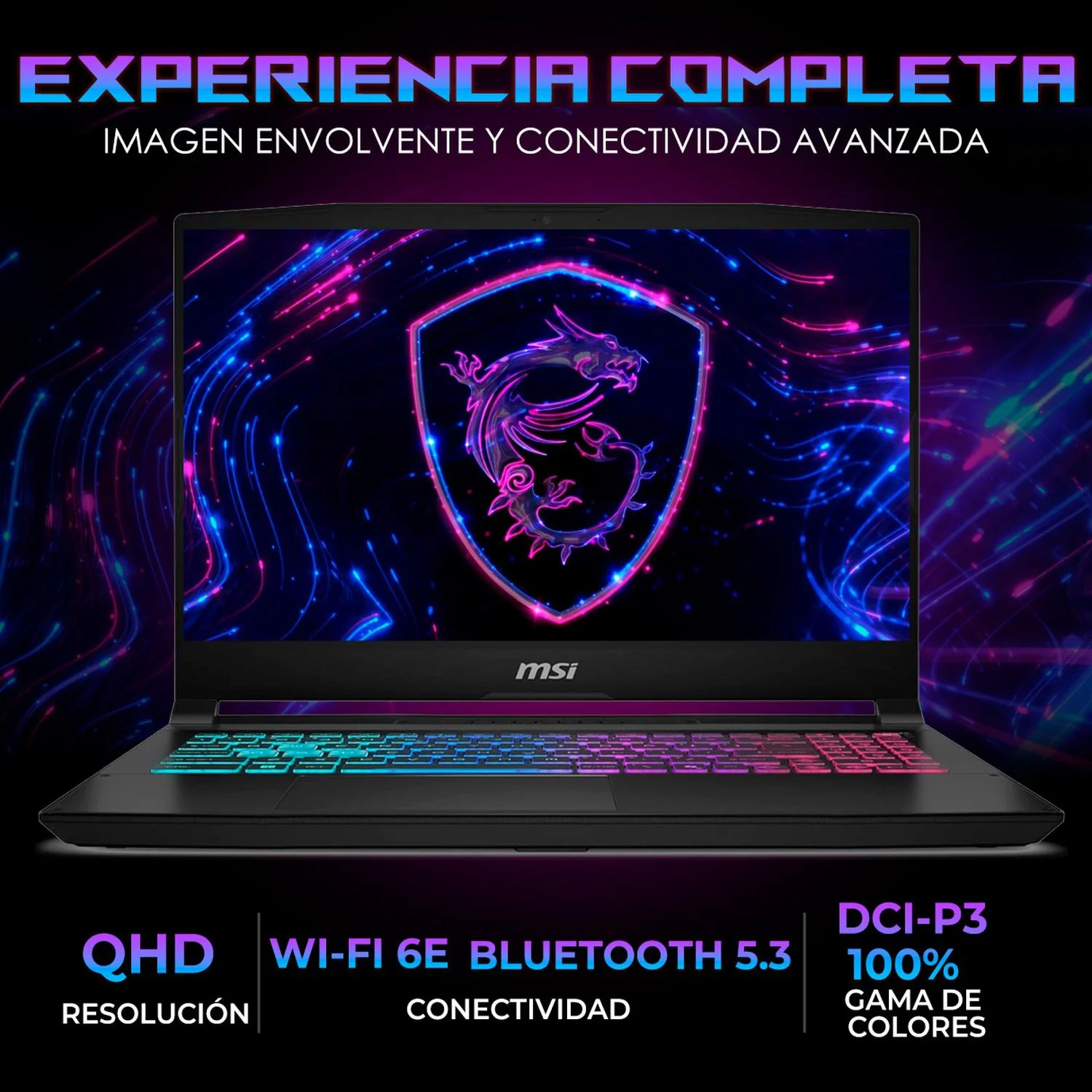 Laptop Gamer MSI Katana 15HX293 NVIDIA GeForce RTX 5070 8GB Intel Core i7 14650HX 64GB DDR5 SSD 1TB Pantalla 15.6" QHD 165Hz Teclado Ingles Mouse DXT Gaming Programacion Diseño y Gaming Competitivo - Image 3