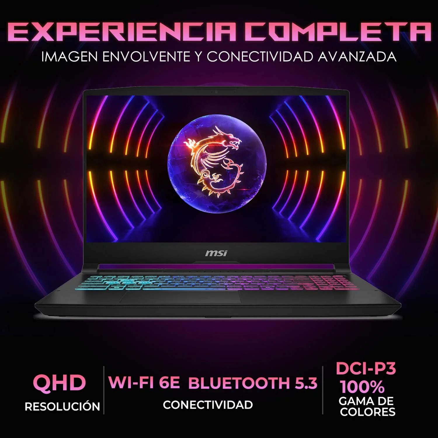 Laptop Gamer MSI Katana NVIDIA GeForce RTX 5070 Intel Core i7 14650HX 16GB DDR5 SSD 1TB 15.6" QHD 165Hz Teclado Ingles Gaming Fluido y Edicion Multimedia - Image 3