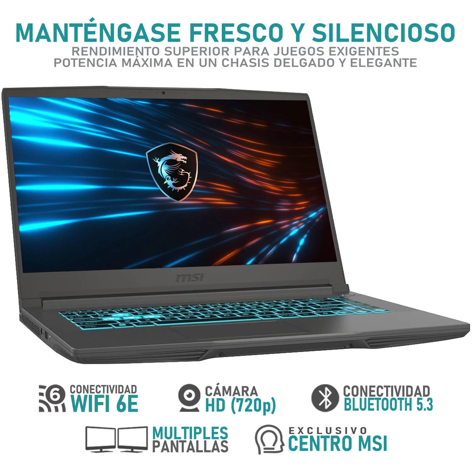 Laptop Gamer MSI Thin 15 NVIDIA GeForce RTX 4050 Intel Core i5 13420H 16GB SSD 1TB 15.6" FHD 144Hz Teclado Español Mochila Gaming Fluido y Rendimiento - Image 3