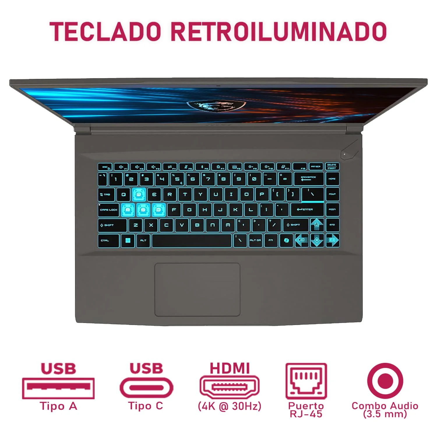 Laptop Gamer MSI Thin 15 NVIDIA GeForce RTX 4050 Intel Core i5 13420H 16GB SSD 1TB 15.6" FHD 144Hz Teclado Español Mochila Gaming Fluido y Rendimiento - Image 4