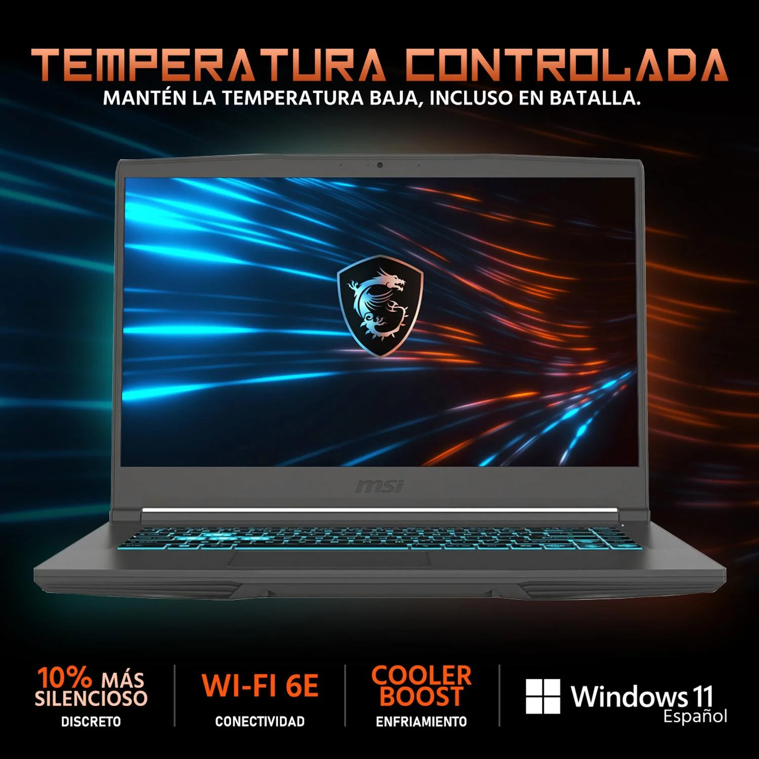 Laptop Gamer MSI Thin 15 NVIDIA GeForce RTX 2050 AMD Ryzen 5 7535HS 32GB RAM 512GB SSD Teclado en Ingles Windows 11 Home + Mouse DXT Gaming - Image 3