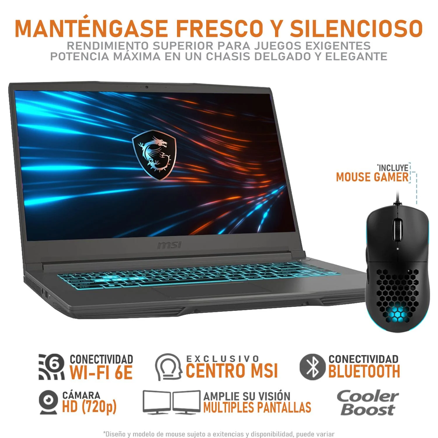 Laptop Gamer MSI Thin NVIDIA GeForce RTX 3050 AMD Ryzen 5 7535HS 24GB DDR5 SSD 512GB 15.6" FHD 144Hz Teclado Español Mouse DXT Gaming Rendimiento Fluido y Gaming Entrada - Image 3