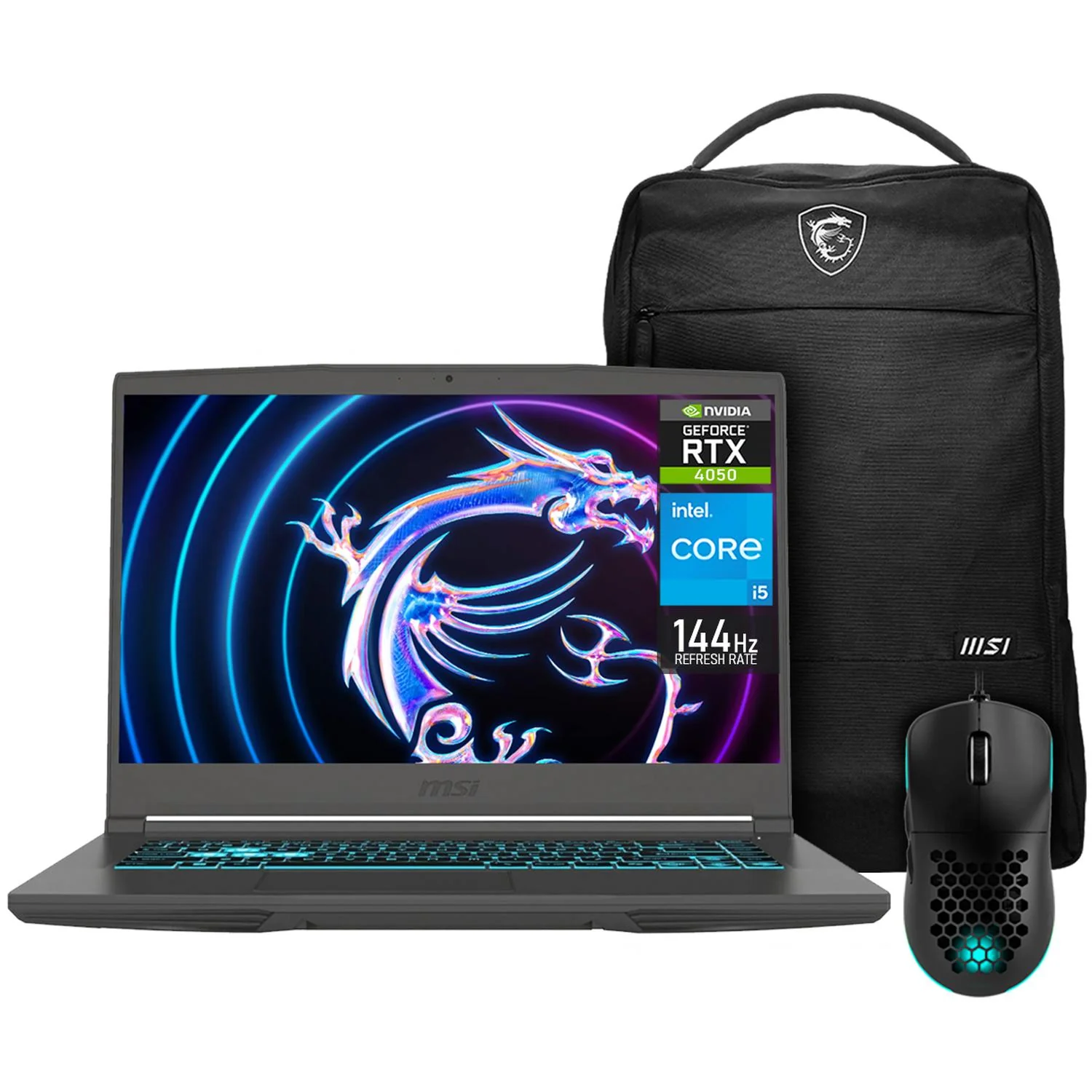 Laptop Gamer MSI Thin 15 NVIDIA GeForce RTX 4050 Intel Core i5 13420H 32GB RAM 1TB SSD 15.6" Windows 11 Home Teclado en Español + Mochila + Mouse DXT Gaming