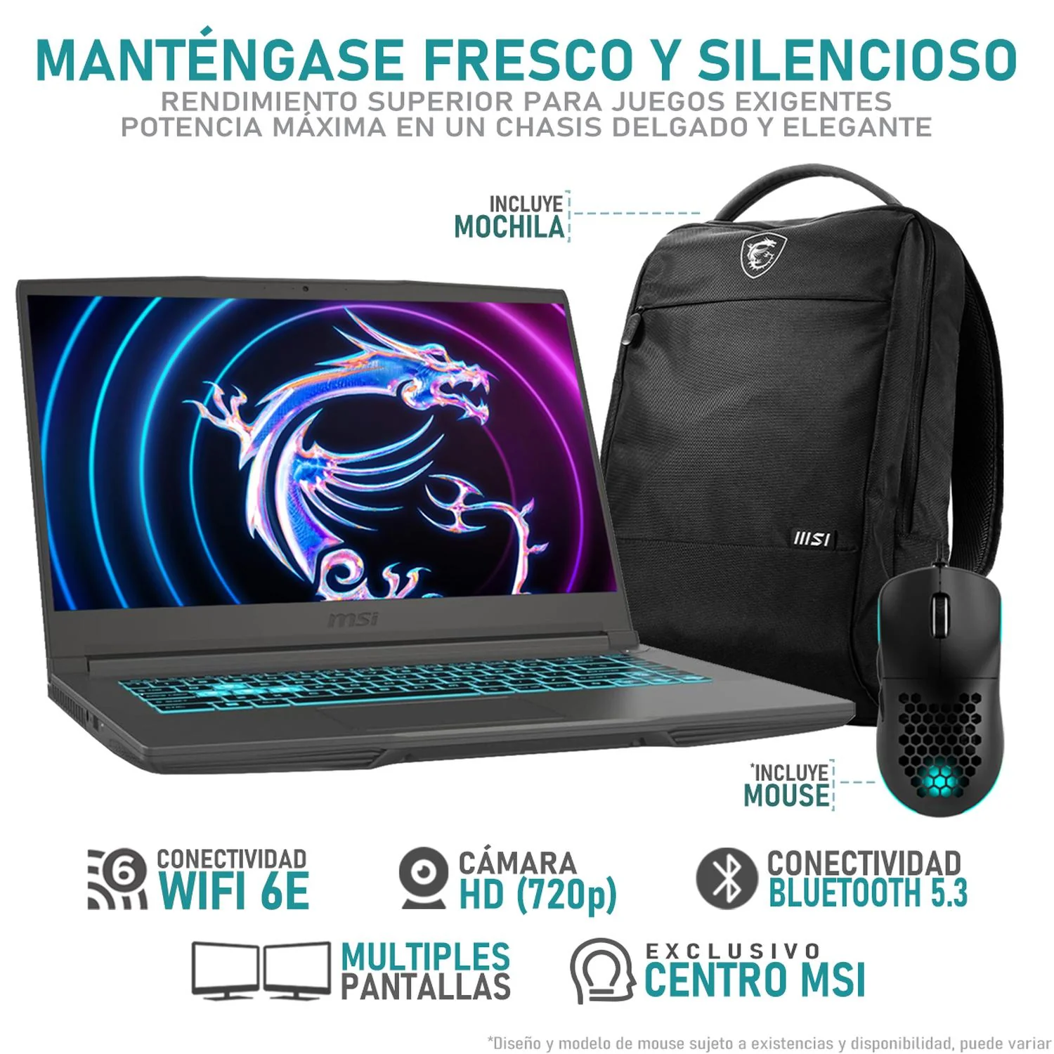 Laptop Gamer MSI Thin 15 NVIDIA GeForce RTX 4050 Intel Core i5 13420H 32GB RAM 1TB SSD 15.6" Windows 11 Home Teclado en Español + Mochila + Mouse DXT Gaming - Image 3