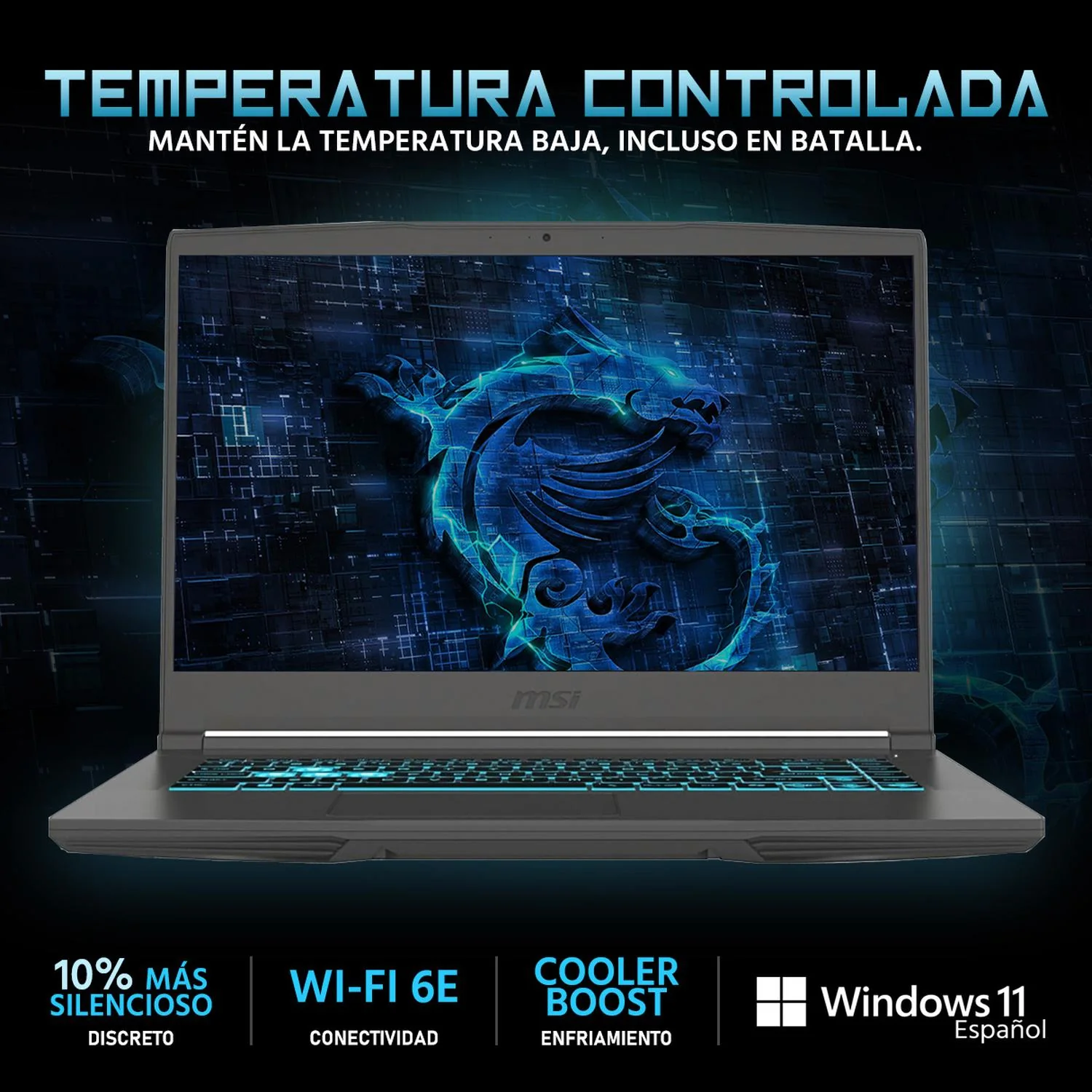 Laptop Gamer MSI Thin 15 NVIDIA GeForce RTX 4050 Intel Core i5 13420H 32GB SSD 1TB 15.6" FHD 144Hz Teclado Ingles Control DXT Rendimiento Fluido y Gaming - Image 3
