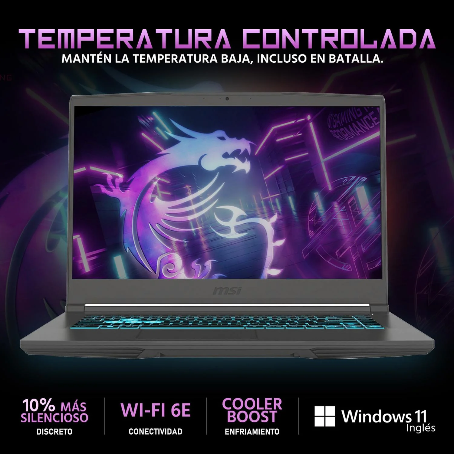 Laptop Gamer MSI Thin 15 NVIDIA GeForce RTX 4060 AMD Ryzen 5 7535HS 16GB RAM 512GB SSD 15.6" Windows 11 Home Teclado en Ingles - Image 3