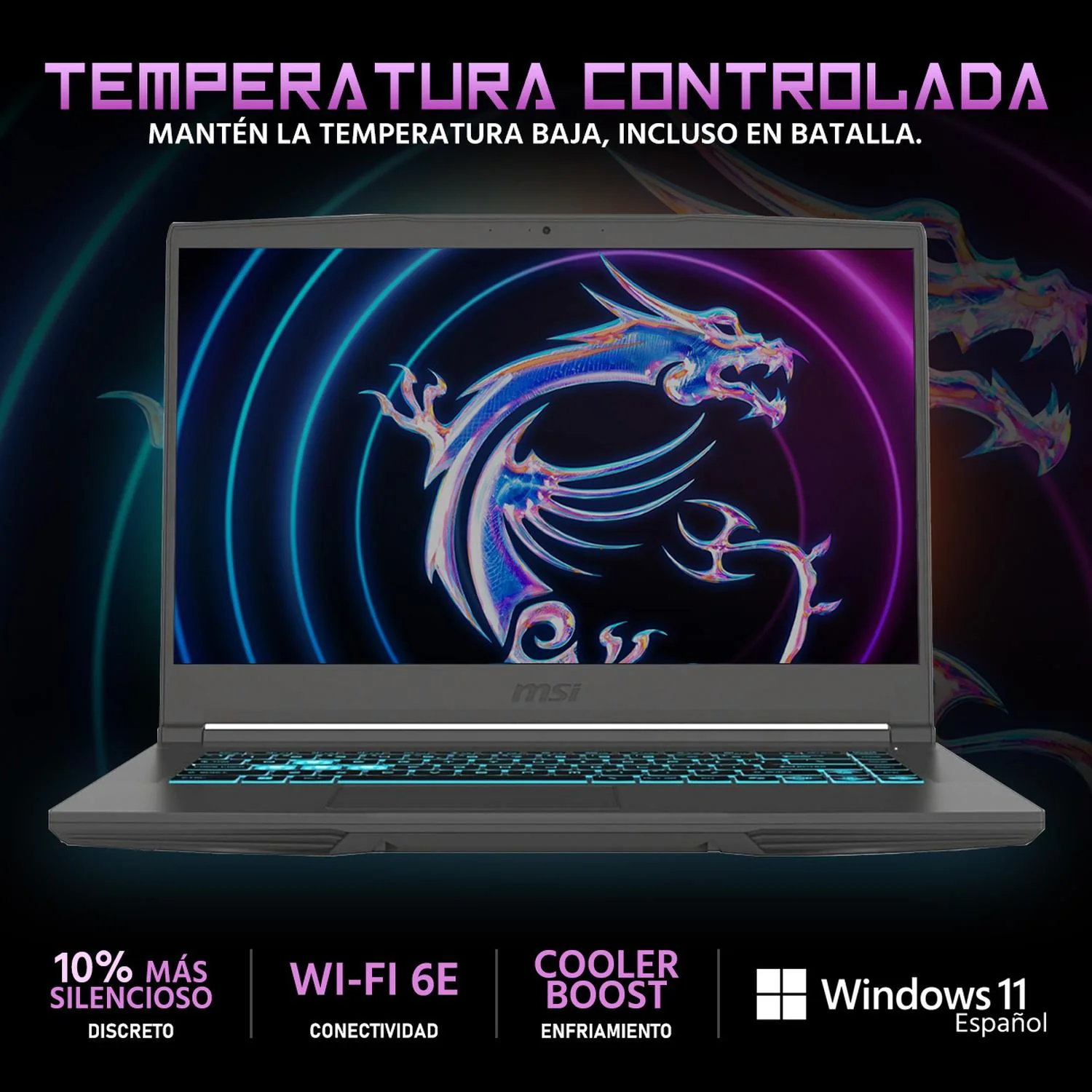Laptop Gamer MSI Thin 15 NVIDIA GeForce RTX 4060 AMD Ryzen 5 7535HS 32GB RAM 512GB SSD 15.6" Windows 11 Home Teclado en Ingles + Mouse DXT - Image 3