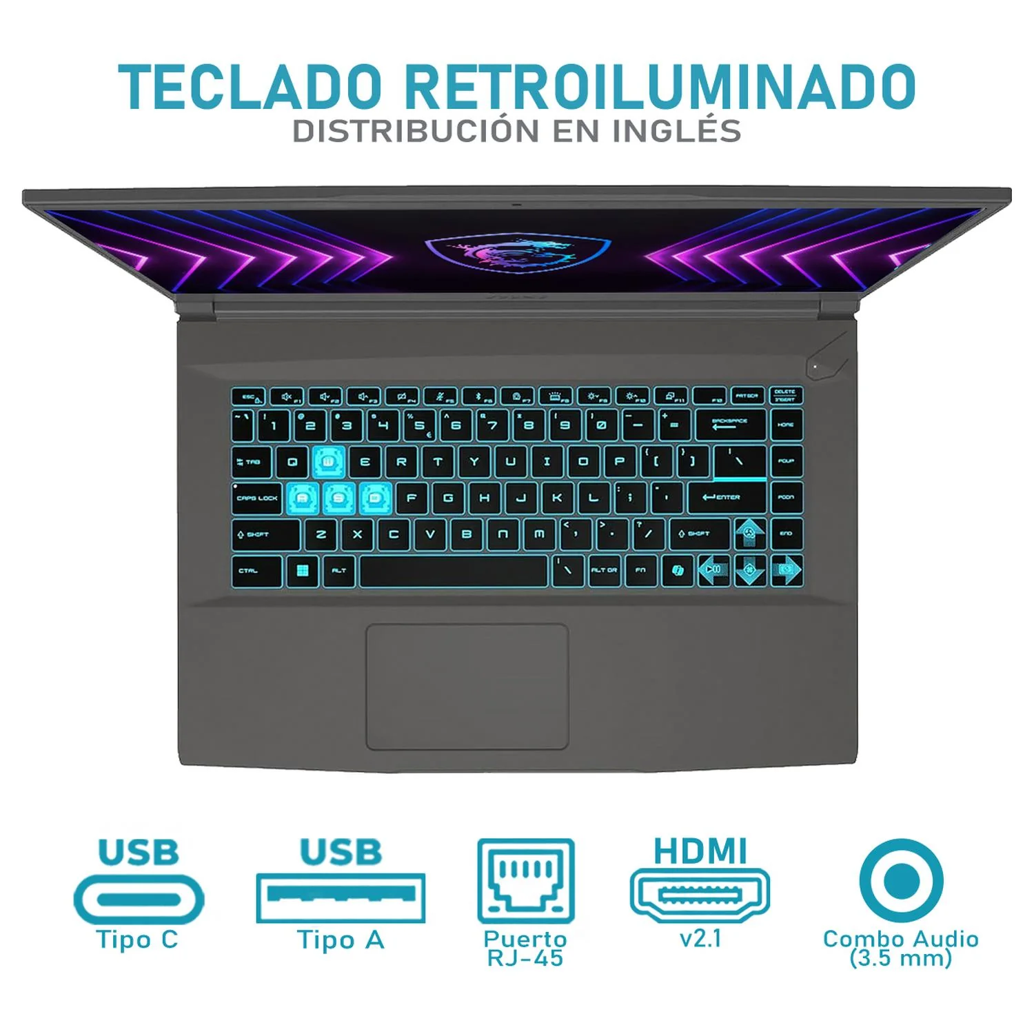 Laptop Gamer MSI Thin 15 NVIDIA GeForce RTX 4060 Intel Core i5 13420H 16GB RAM 512GB SSD 15.6" Windows 11 Home Teclado en Ingles - Image 4