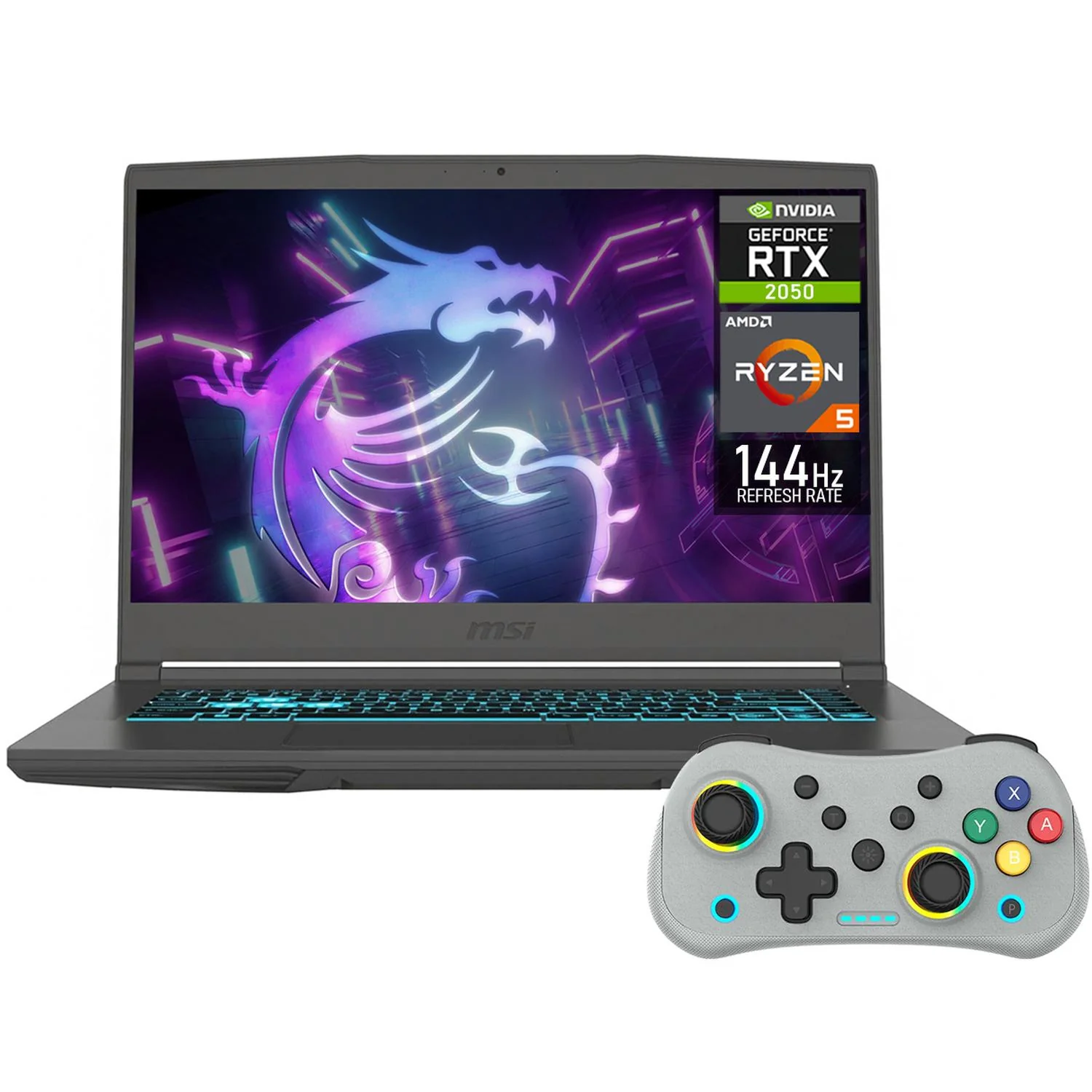 Laptop Gamer MSI Thin NVIDIA GeForce RTX 2050 AMD Ryzen 5 7535HS 16GB DDR5 SSD 512GB 15.6" FHD 144Hz Teclado Ingles Control DXT Portabilidad y Gaming Entrada