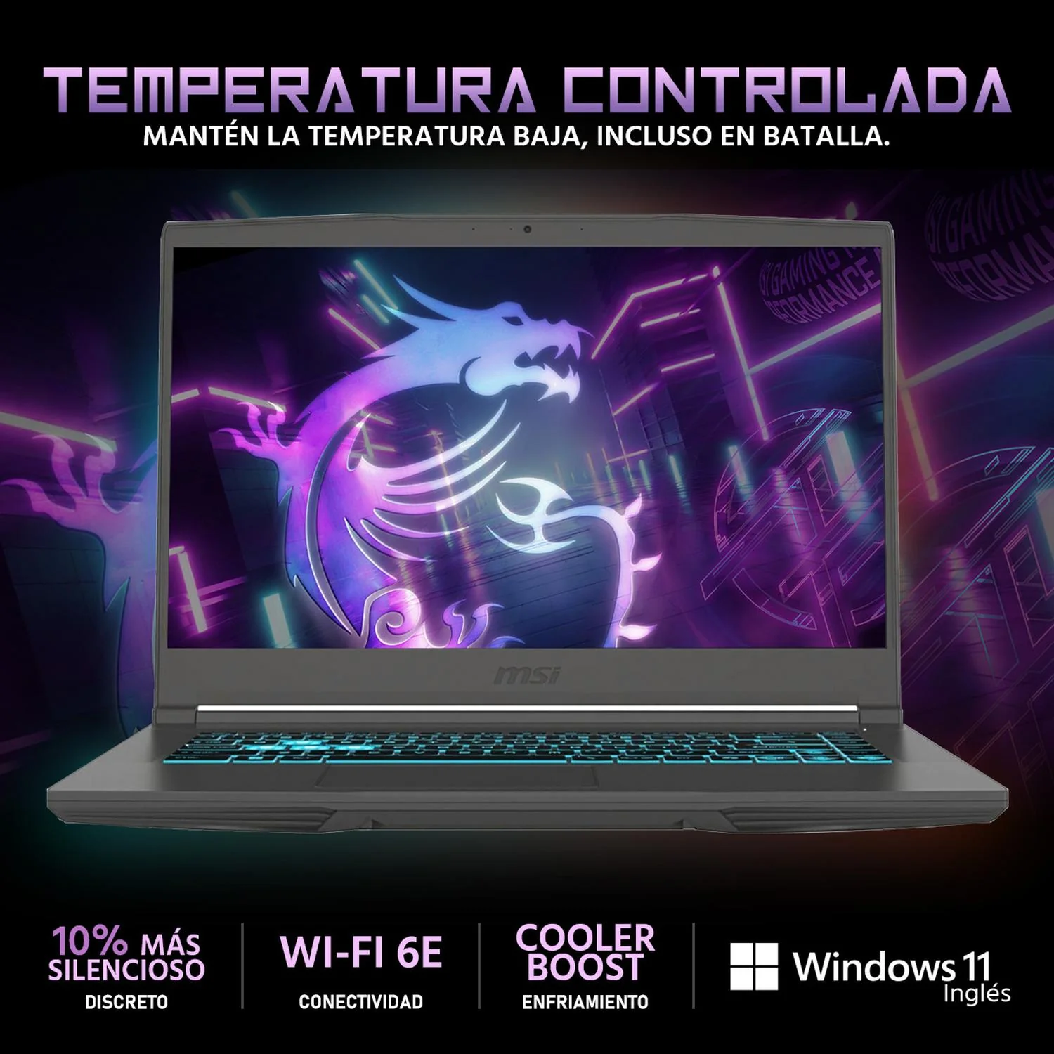 Laptop Gamer MSI Thin NVIDIA GeForce RTX 2050 AMD Ryzen 5 7535HS 16GB DDR5 SSD 512GB 15.6" FHD 144Hz Teclado Ingles Control DXT Portabilidad y Gaming Entrada - Image 3